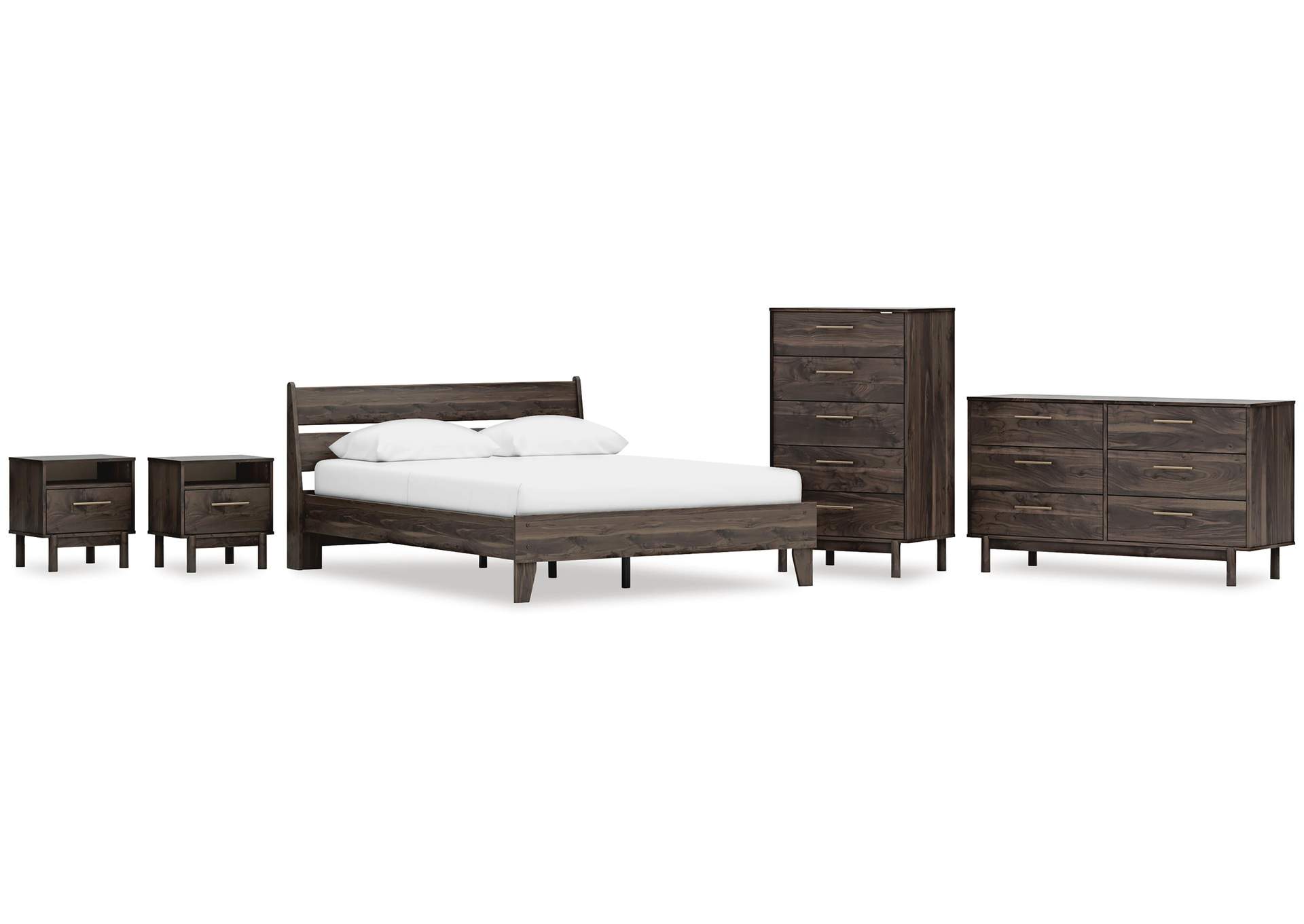 Calverson Queen Panel Platform Bed, Dresser, Chest and 2 Nightstands image 1