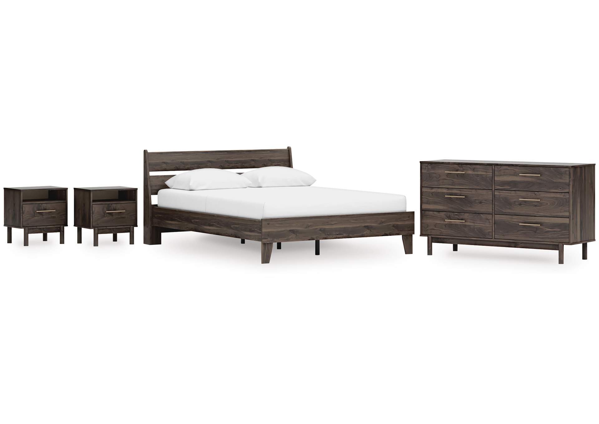 Calverson Queen Panel Platform Bed, Dresser and 2 Nightstands image 1