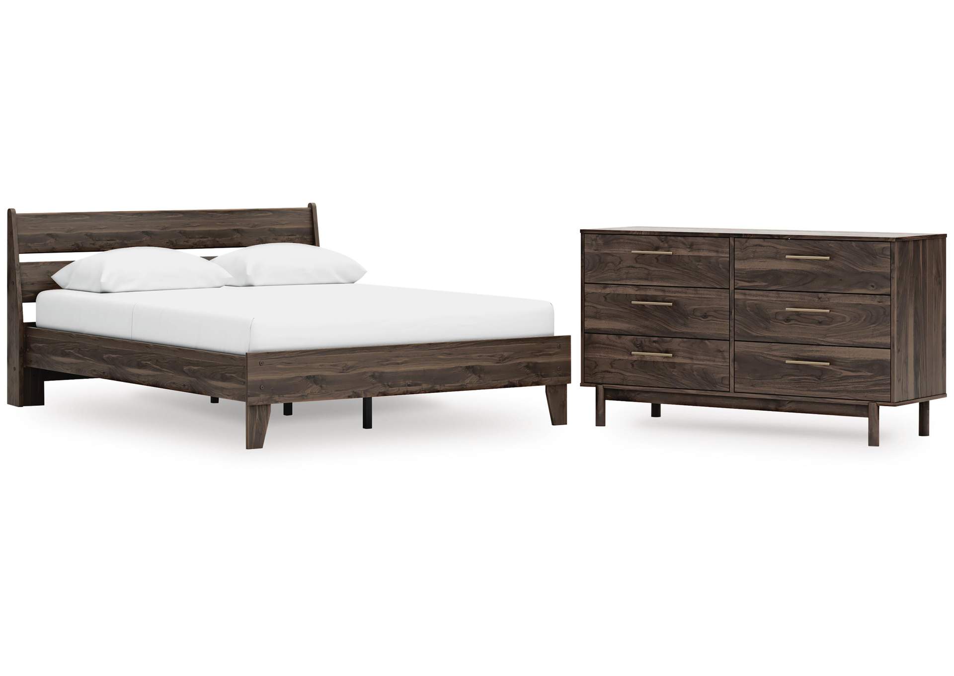Calverson Queen Panel Platform Bed and Dresser image 1