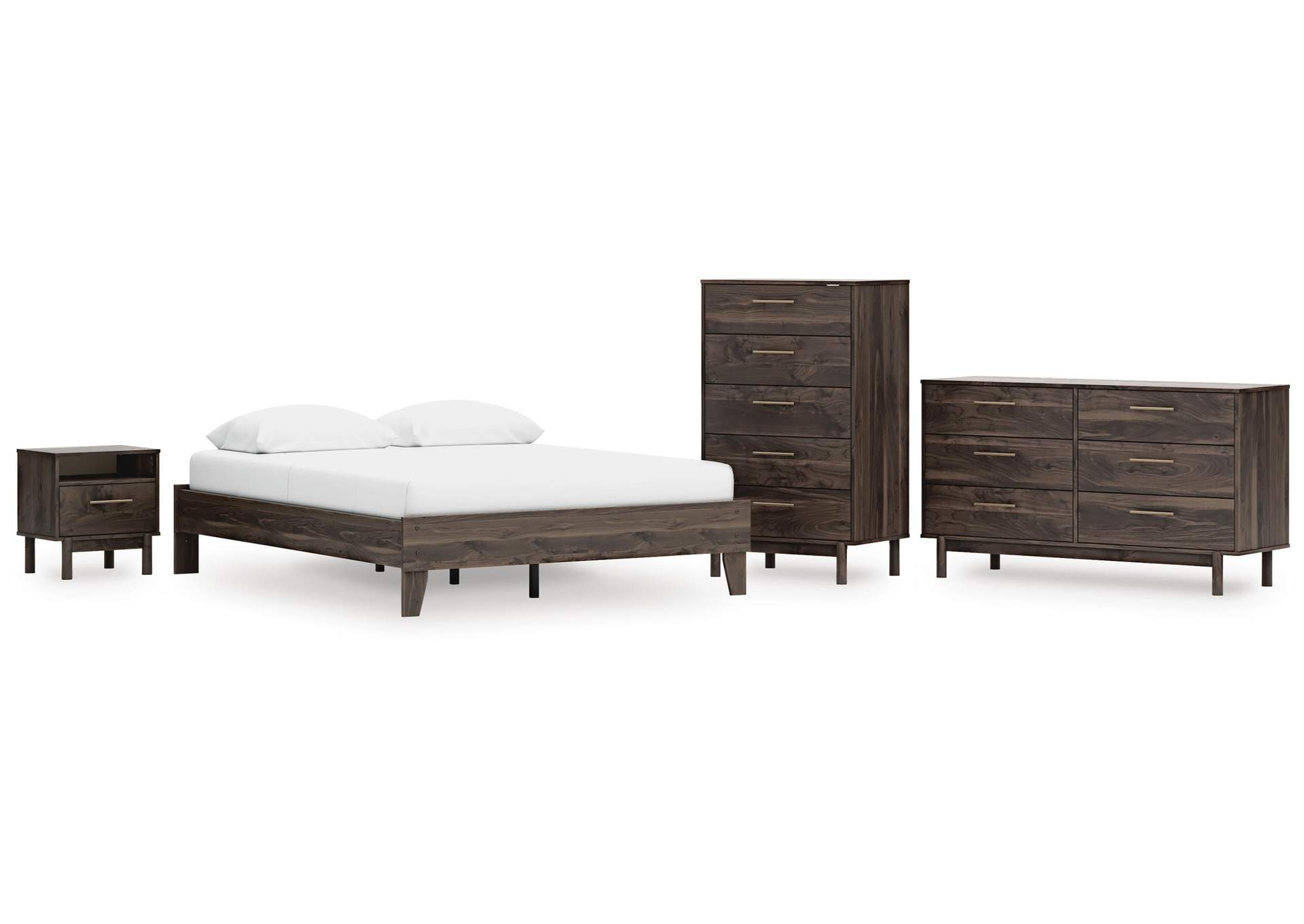 Calverson Queen Platform Bed, Dresser, Chest and Nightstand image 1