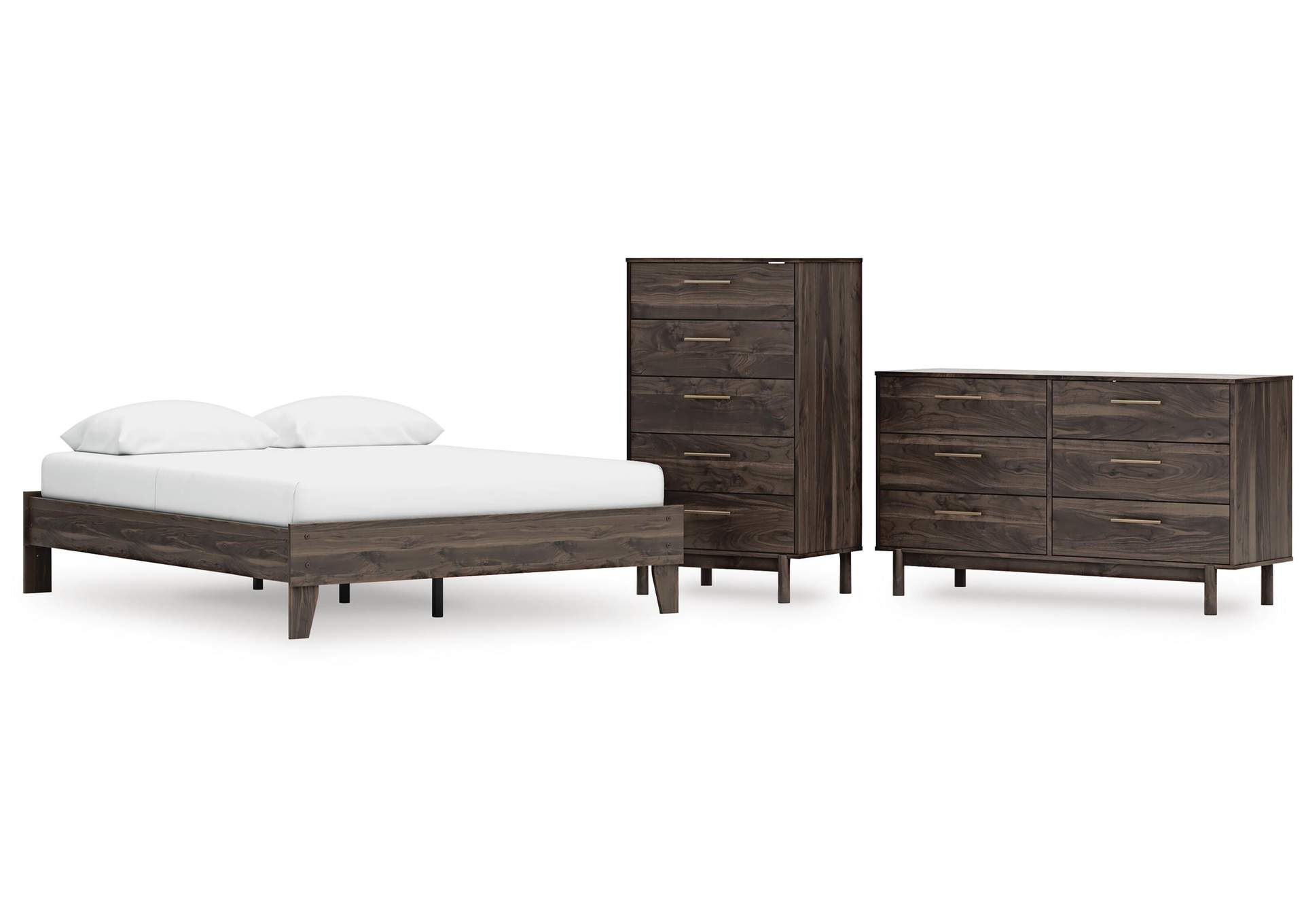 Calverson Queen Platform Bed, Dresser and Chest image 1
