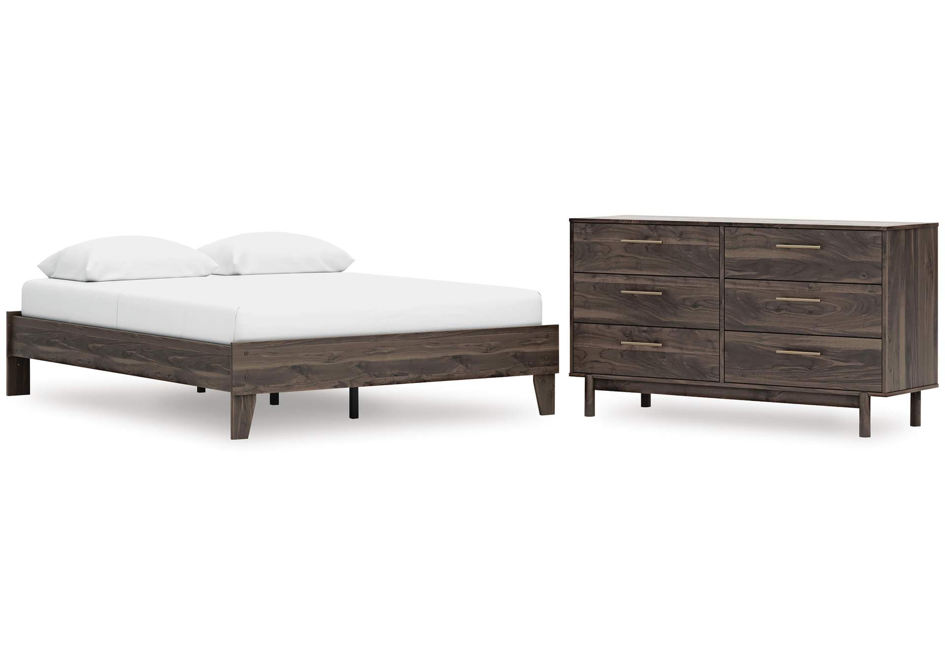 Calverson Queen Platform Bed and Dresser image 1
