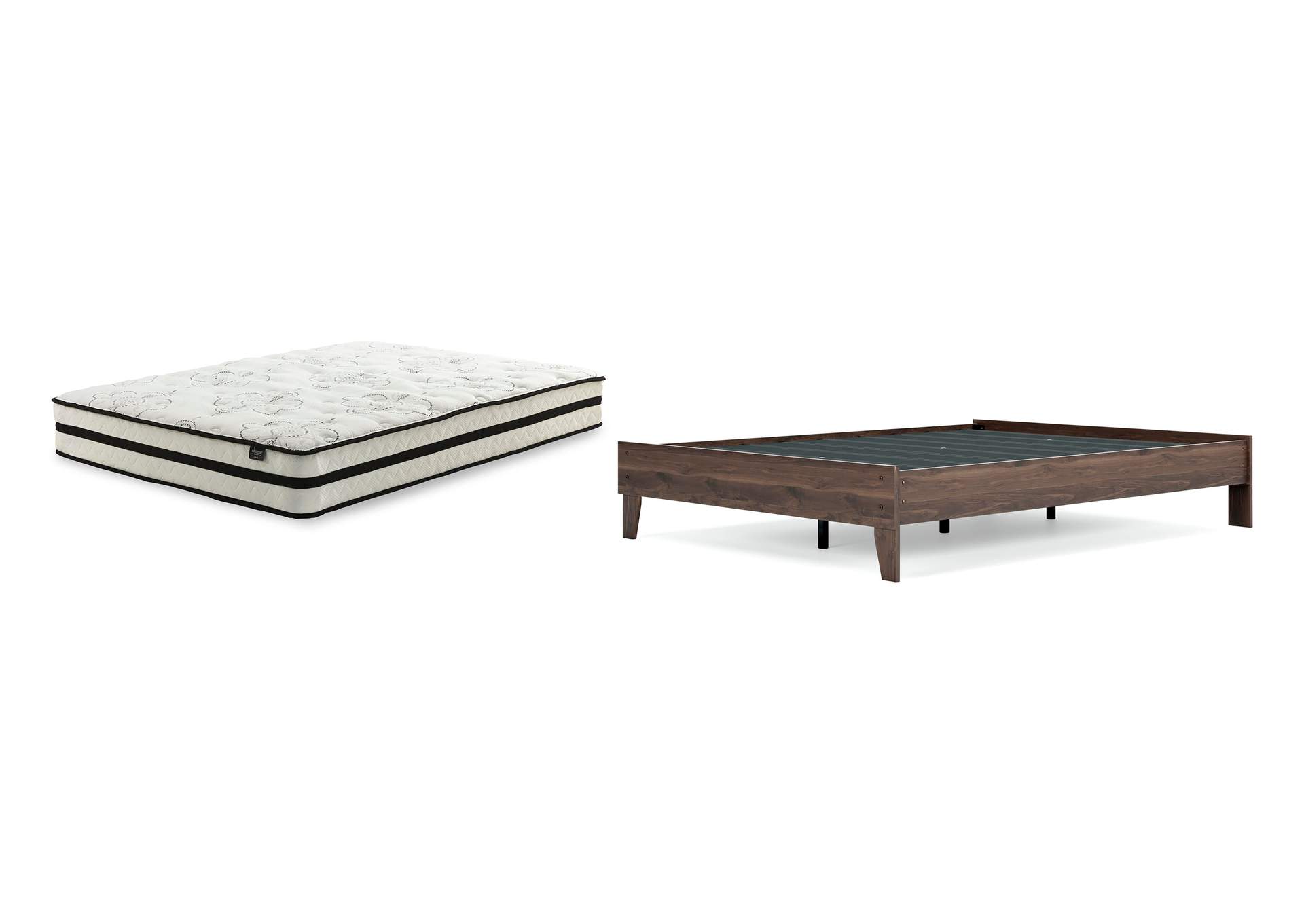 Calverson Queen Platform Bed with Chime 10 Inch Medium Hybrid Mattress image 1