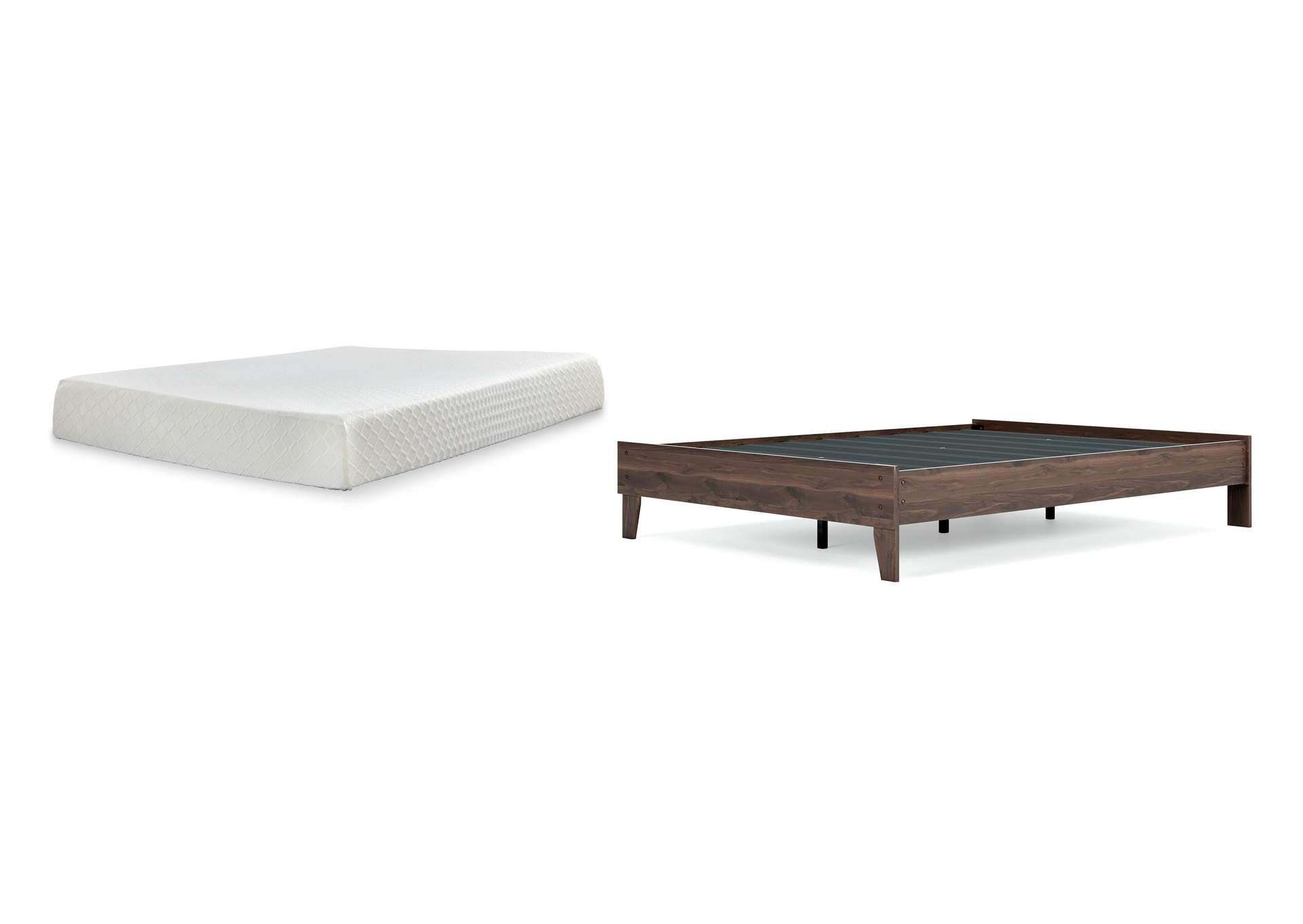 Calverson Queen Platform Bed with Chime 10 Inch Firm Memory Foam Mattress image 1