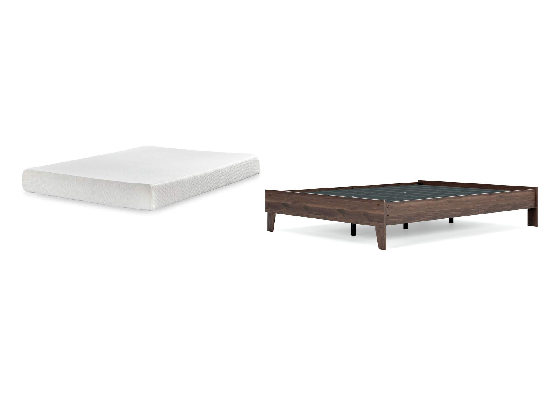 Calverson Queen Platform Bed with Chime 8 Inch Medium Memory Foam Mattress image 1