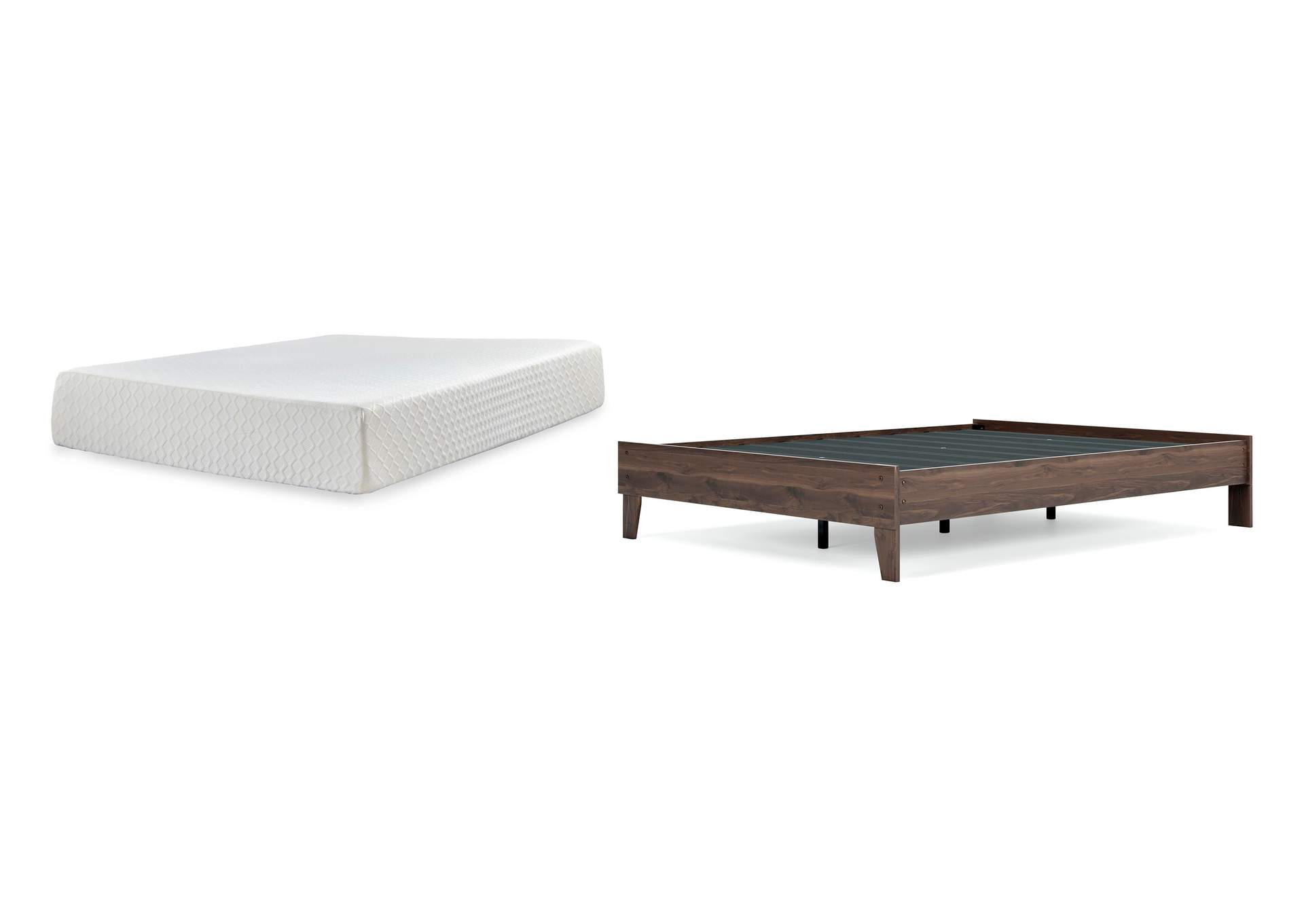 Calverson Queen Platform Bed with Chime 12 Inch Plush Memory Foam Mattress image 1