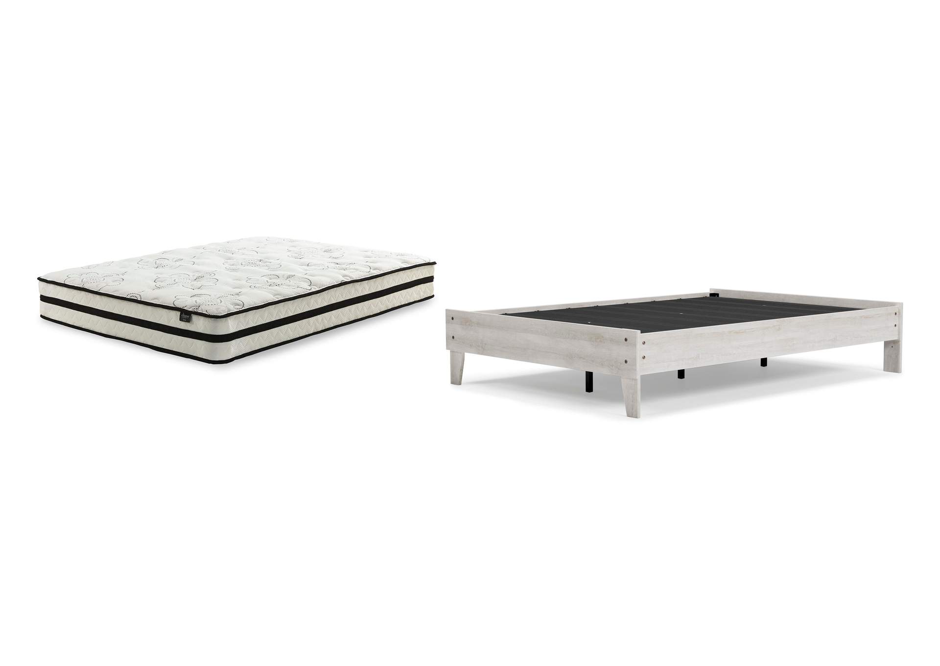 Shawburn Full Platform Bed with Chime 10 Inch Medium Hybrid Mattress image 1