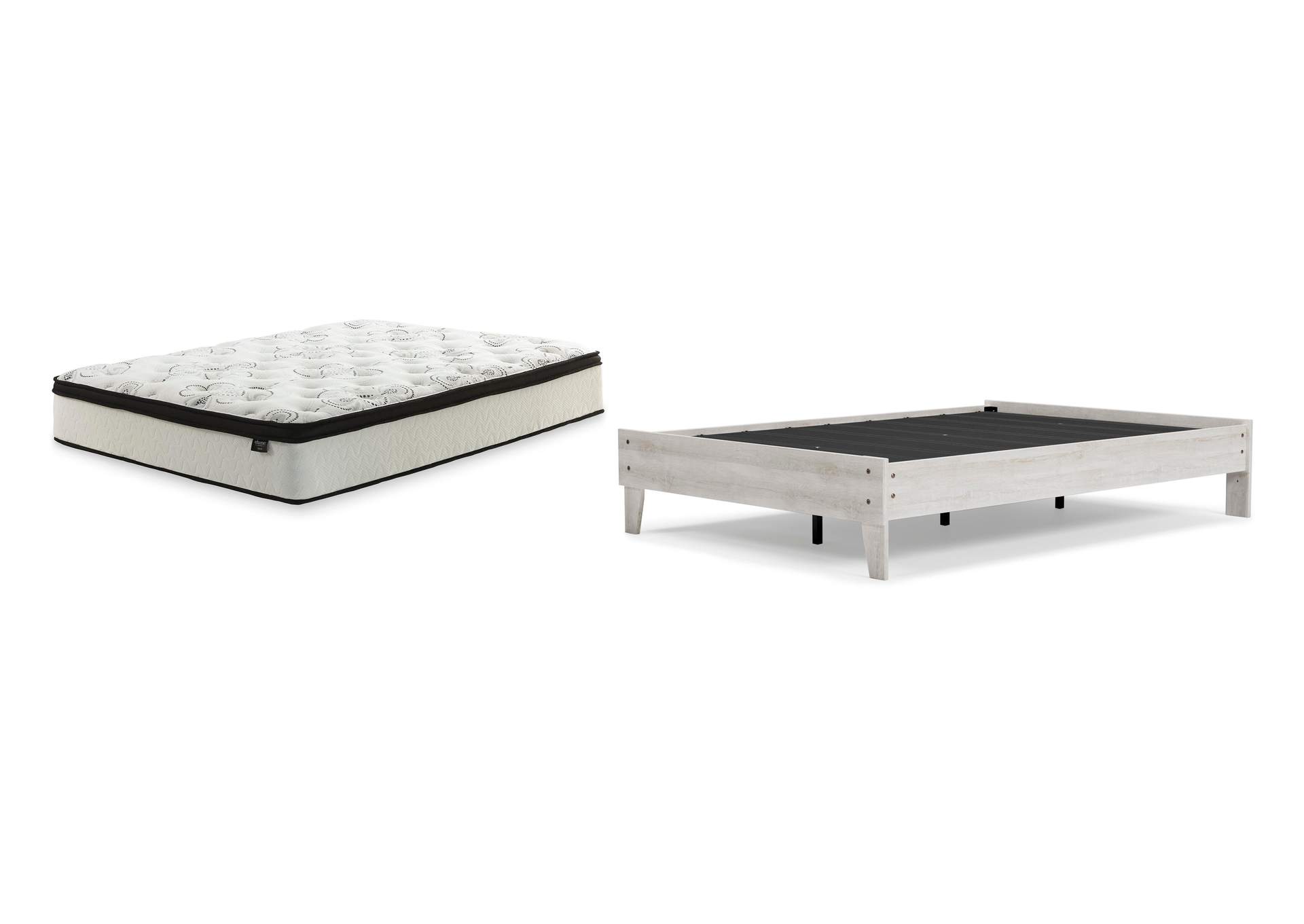 Shawburn Full Platform Bed with Chime 12 Inch Plush Hybrid Full Mattress image 1