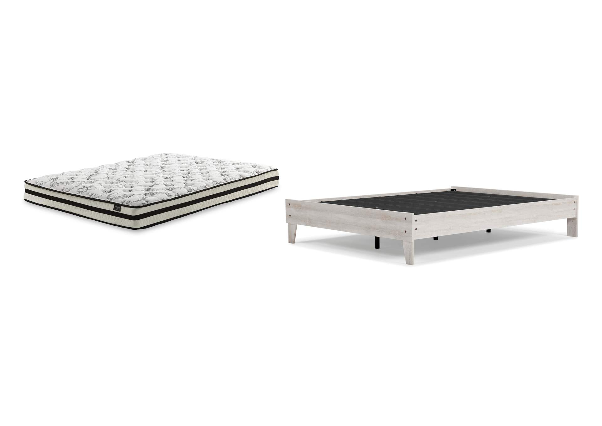 Shawburn Queen Platform Bed with Chime 8 Inch Firm Innerspring Mattress image 1