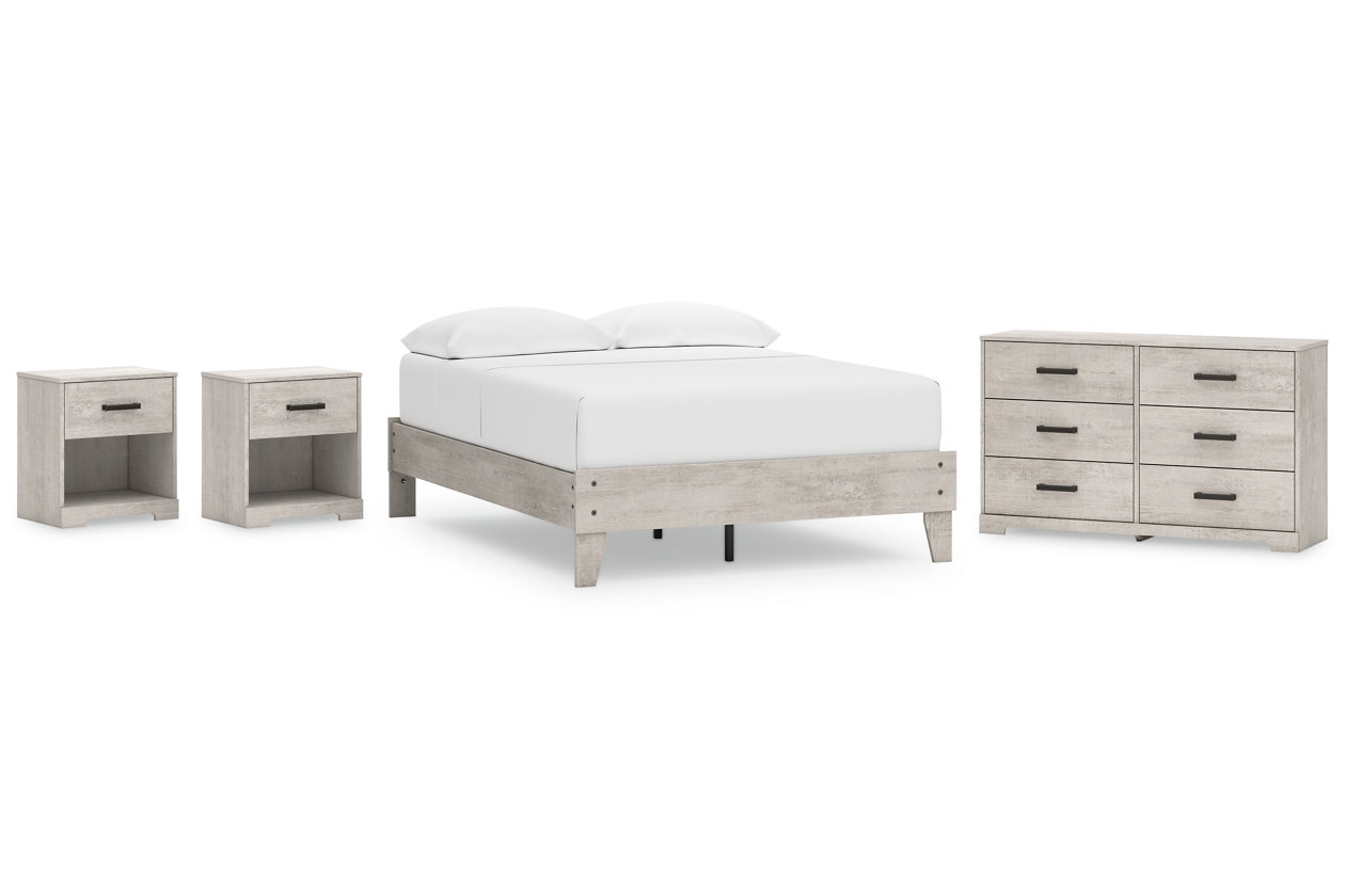 Shawburn Full Platform Bed with Dresser and 2 Nightstands