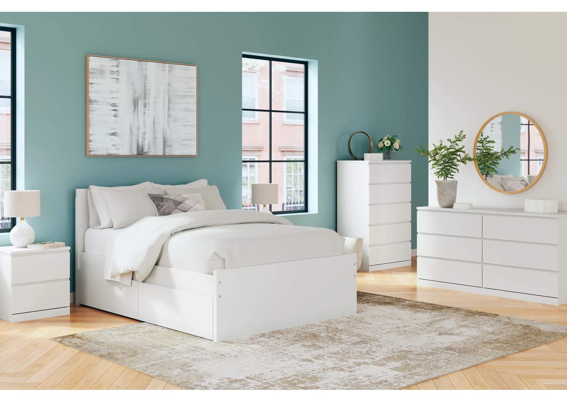 Onita Full Panel Platform Bed with 1 Side Storage image 13