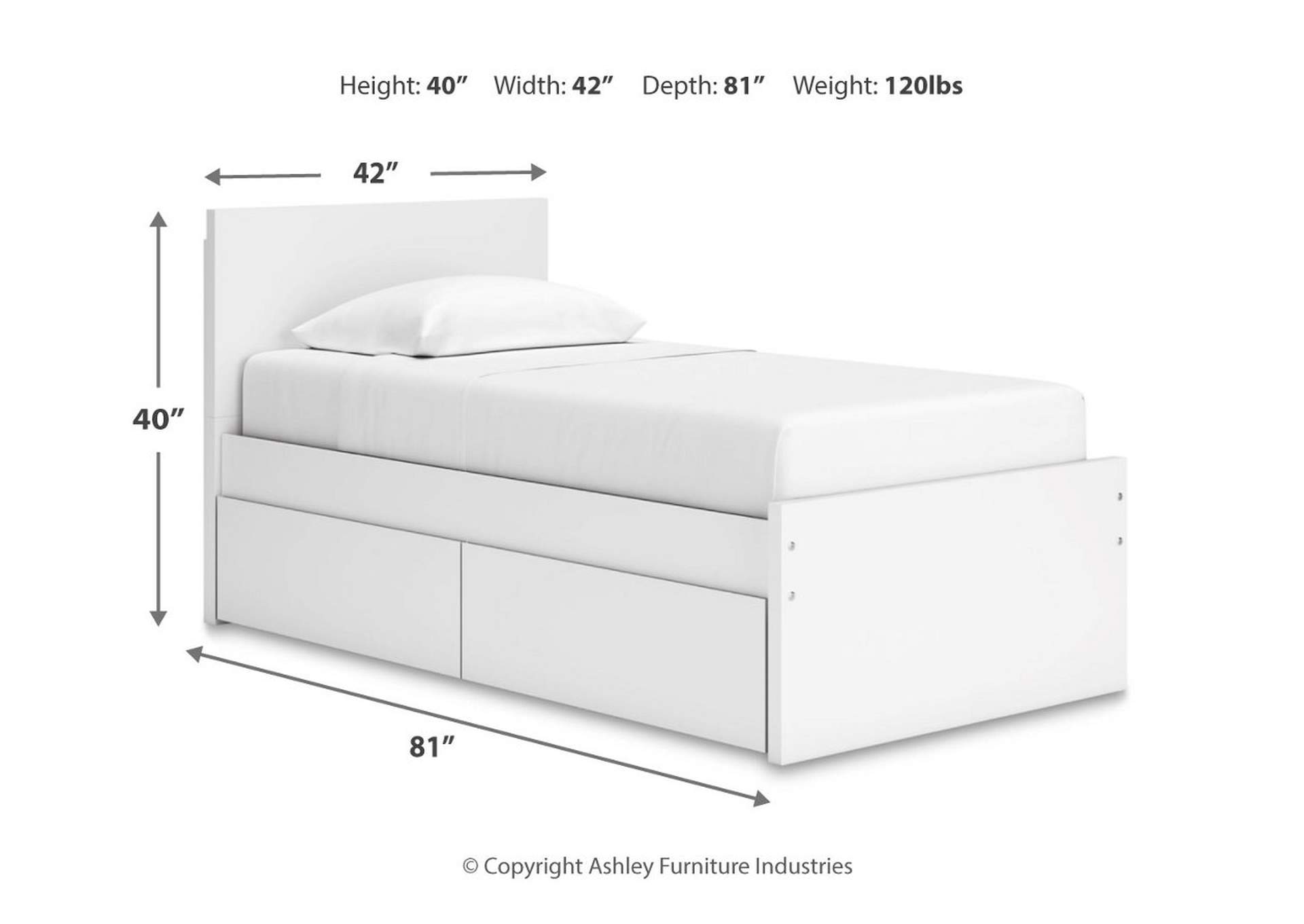 Onita Twin Panel Platform Bed with 1 Side Storage image 13