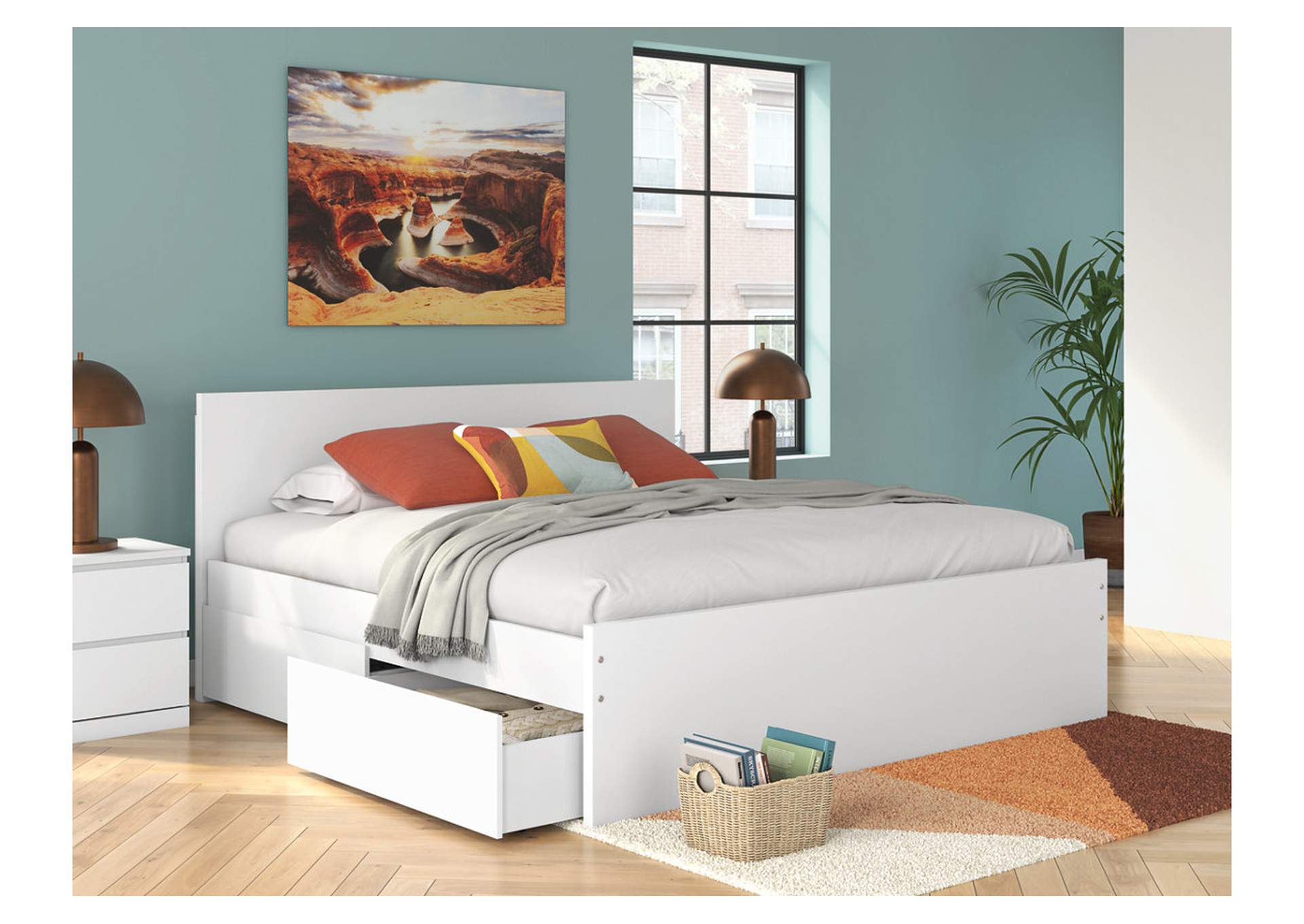 Onita King Panel Platform Bed with Storage image 2