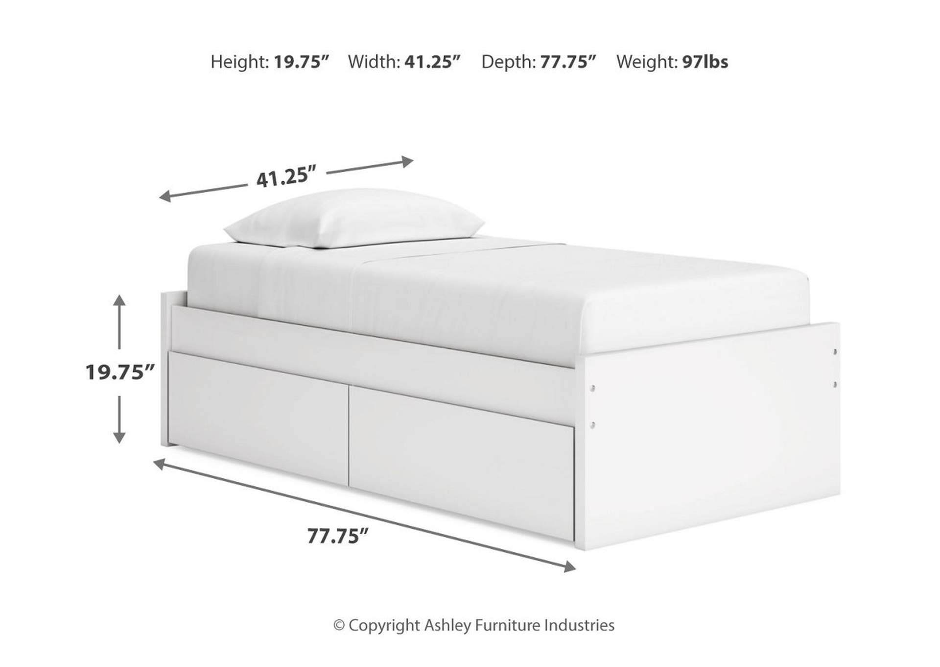 Onita Twin Platform Bed with 1 Side Storage image 12