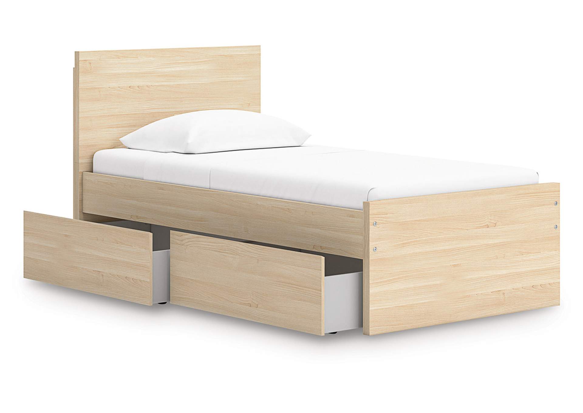 Onita Twin Panel Platform Bed with 1 Side Storage image 3