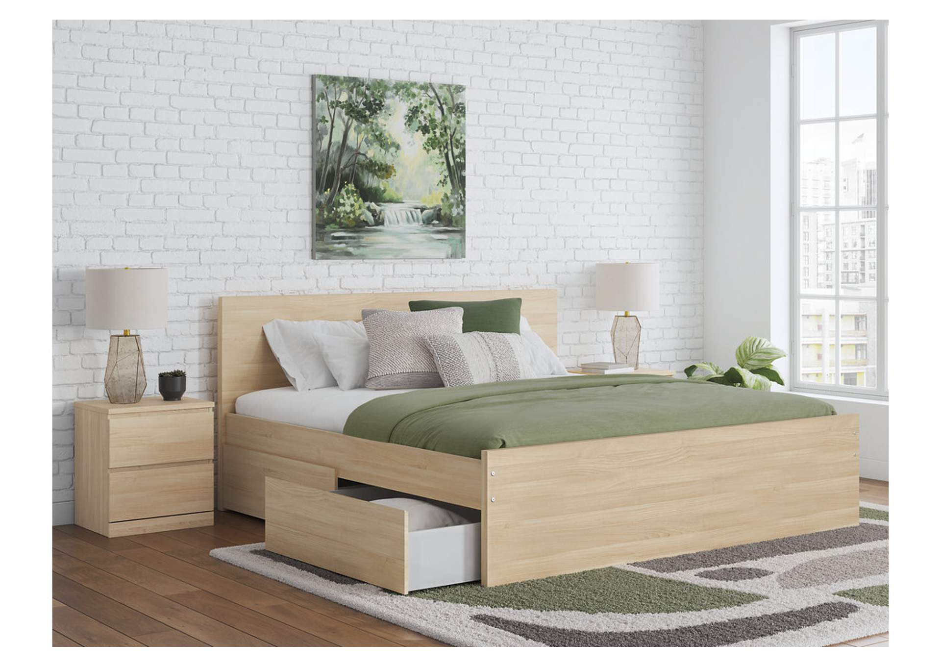 Onita King Panel Platform Bed with Storage image 2