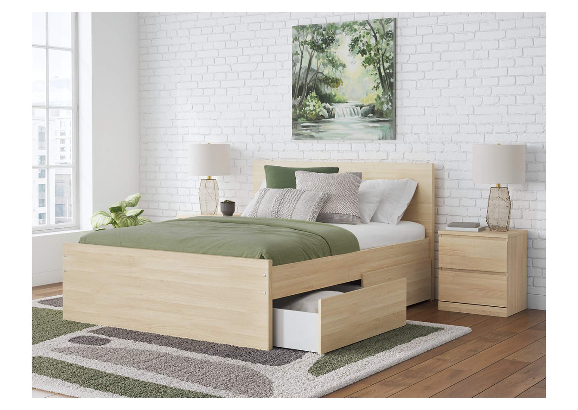 Onita Full Panel Platform Bed with 2 Side Storage image 2