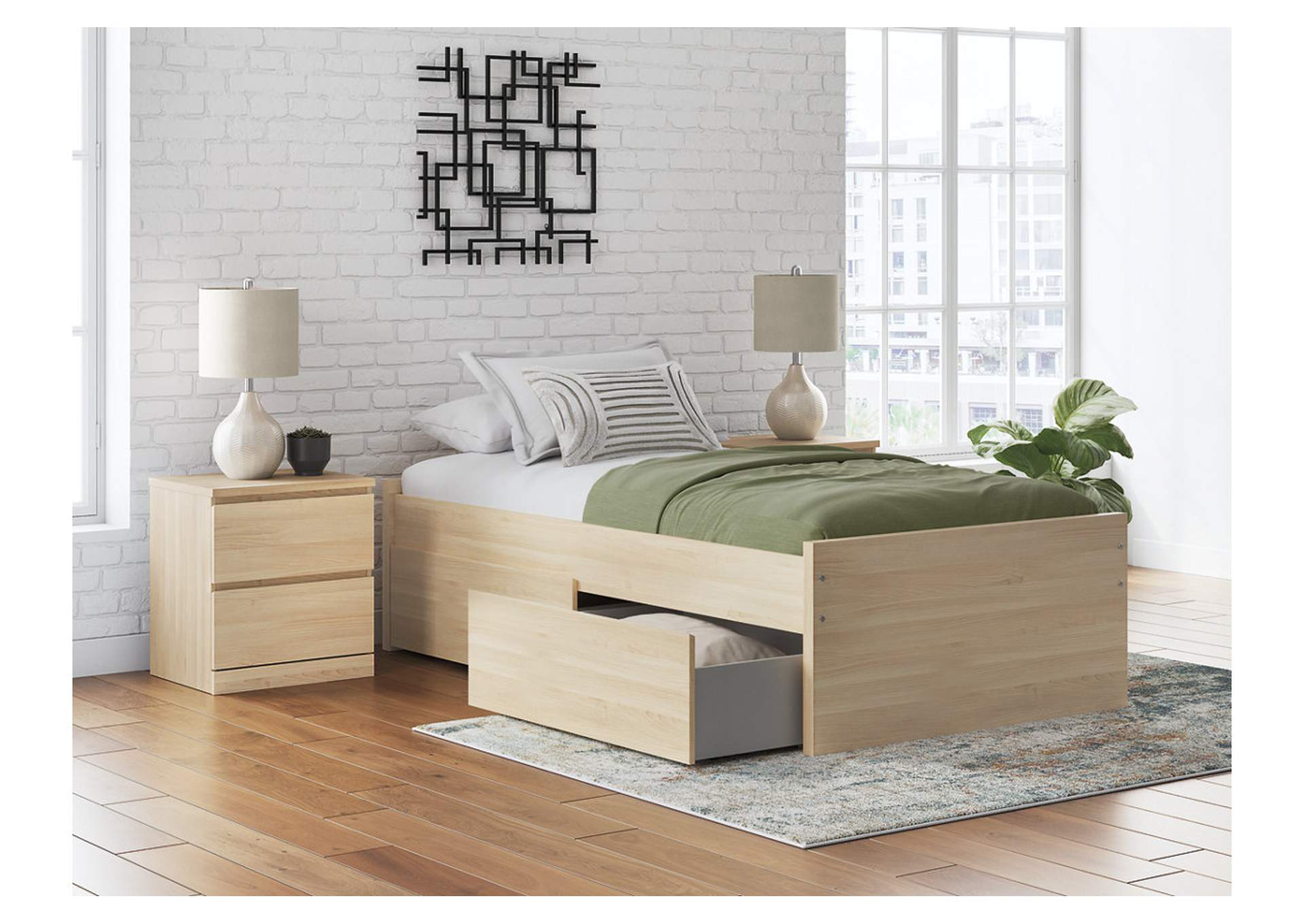 Onita Twin Platform Bed with 1 Side Storage image 2