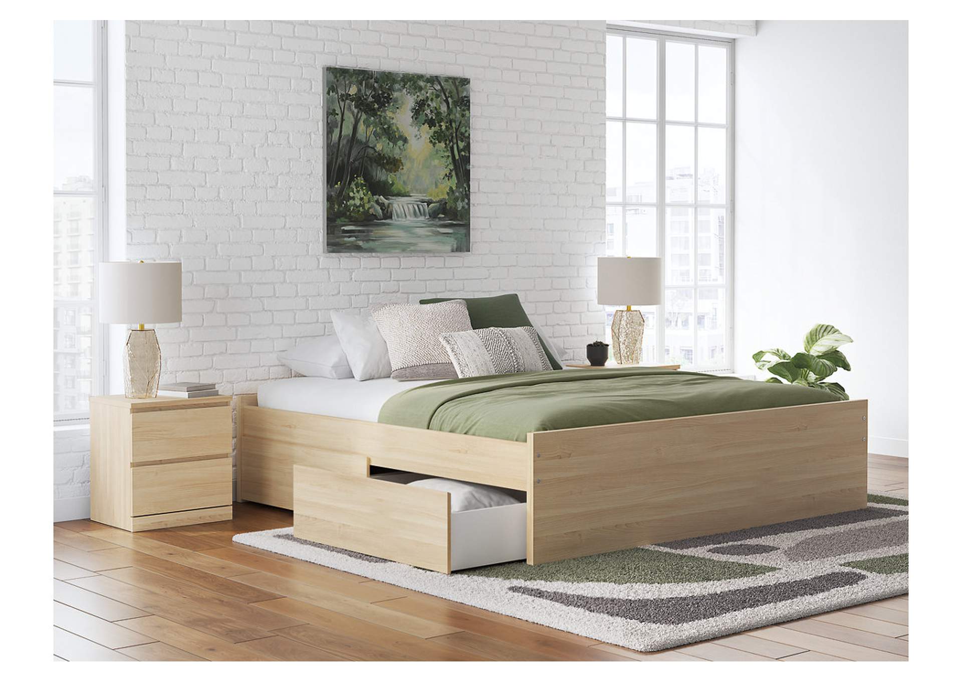 Onita King Platform Bed with 1 Side Storage image 2
