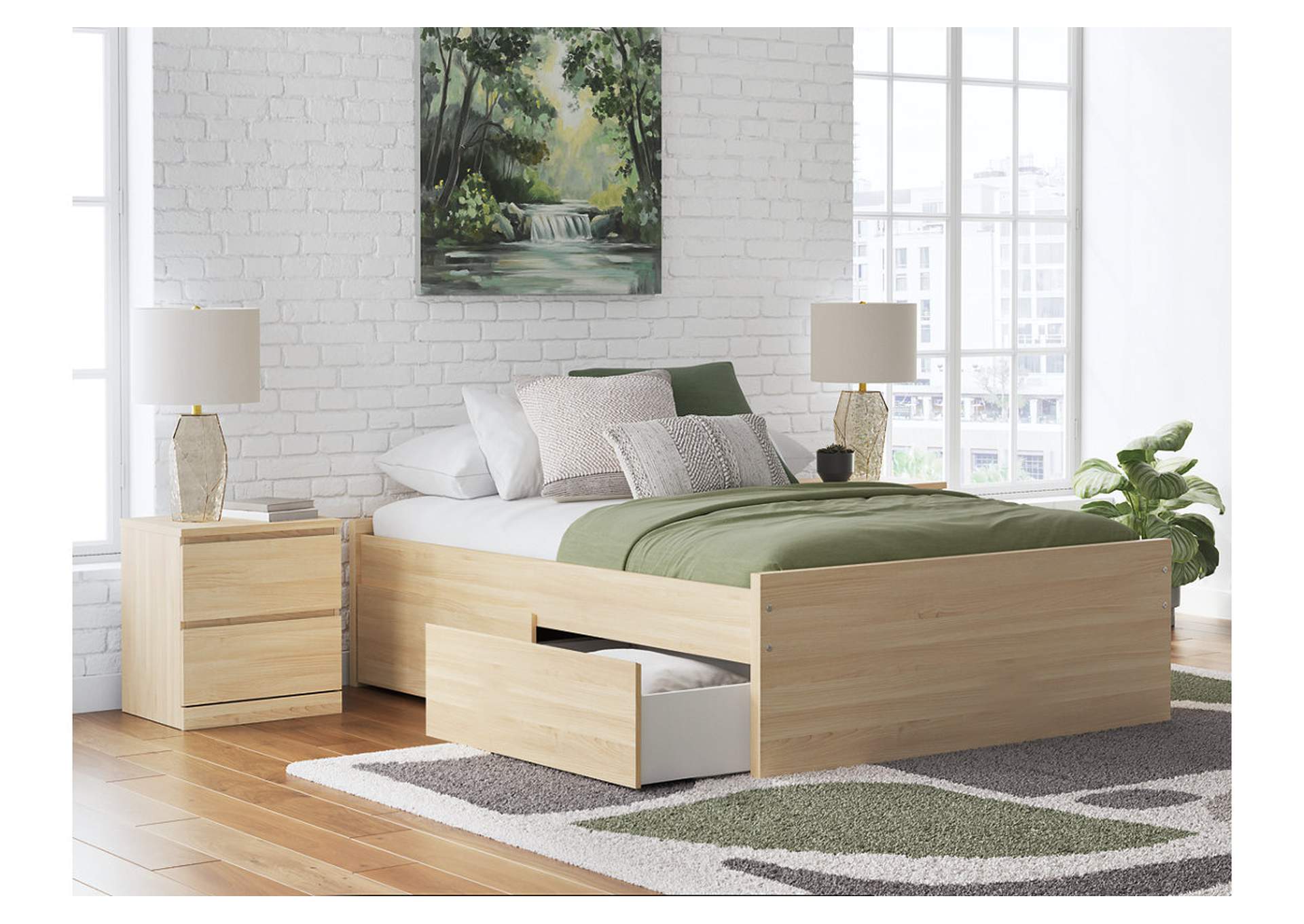 Onita Full Platform Bed with 1 Side Storage image 2