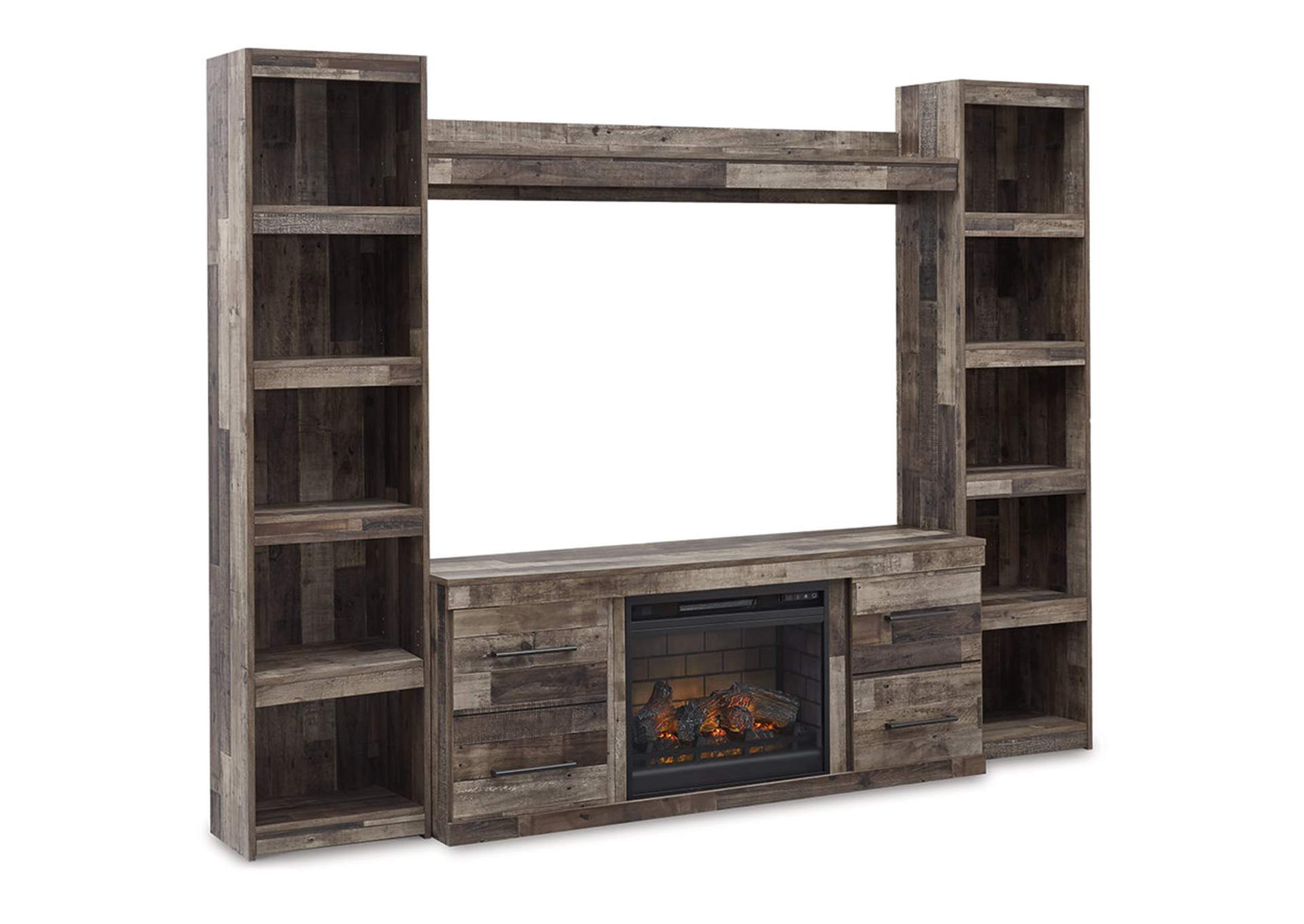 Derekson 4-Piece Entertainment Center with Electric Fireplace