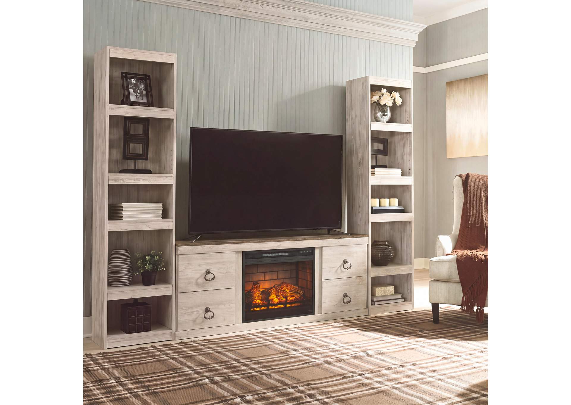 Willowton 3-Piece Entertainment Center with Electric Fireplace image 2