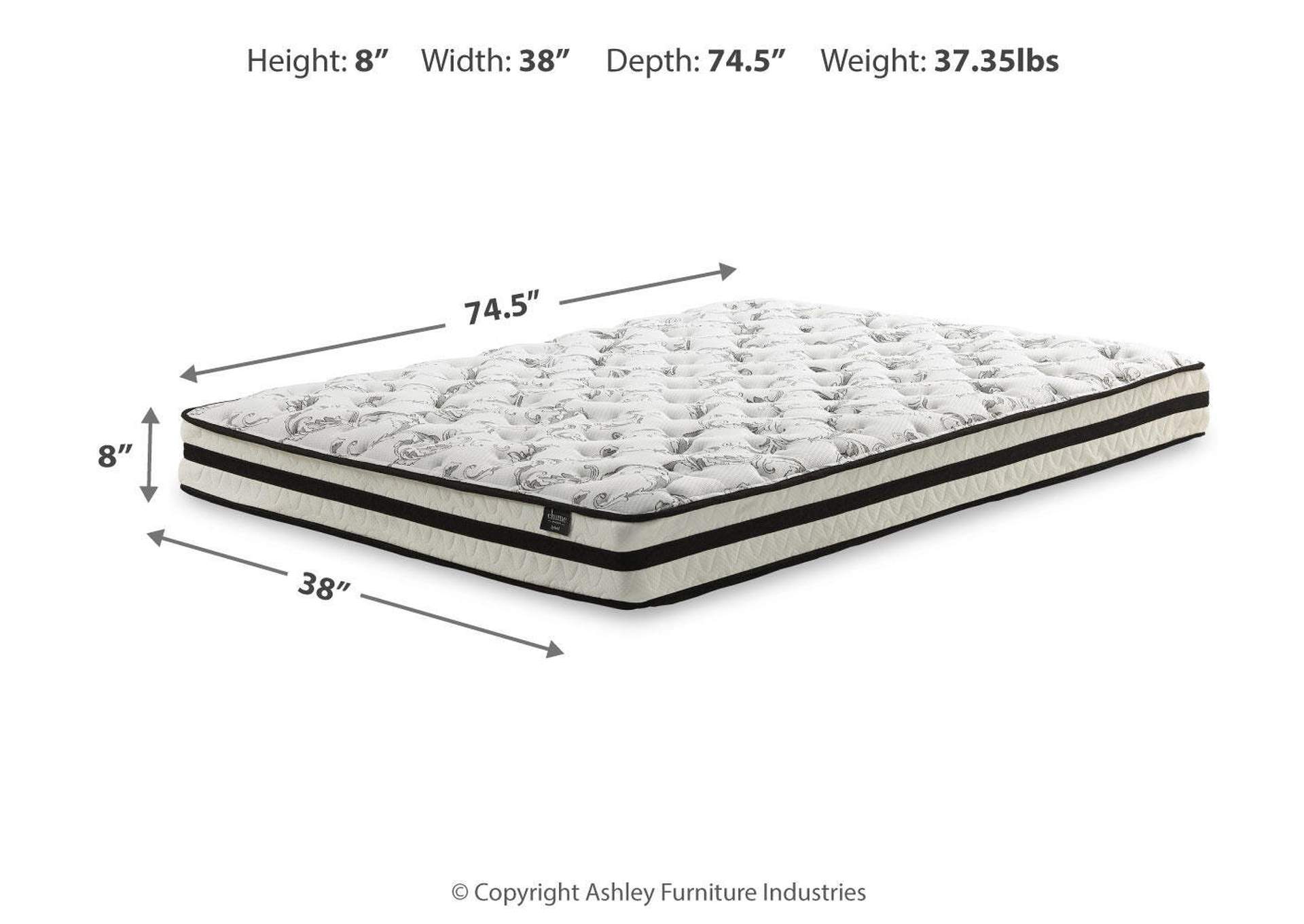 Socalle Twin Platform Bed with Chime 8 Inch Firm Innerspring Mattress image 5