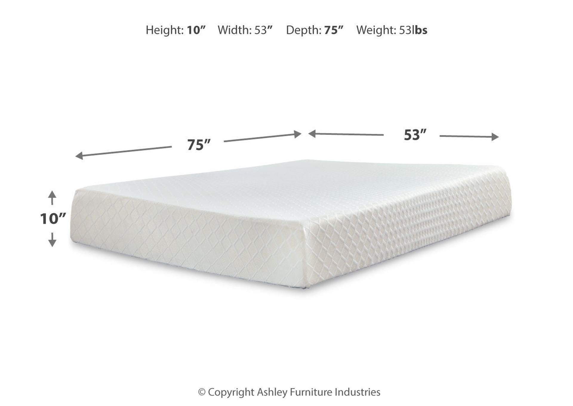 Shawburn Full Platform Bed with Chime 10 Inch Firm Memory Foam Mattress image 6