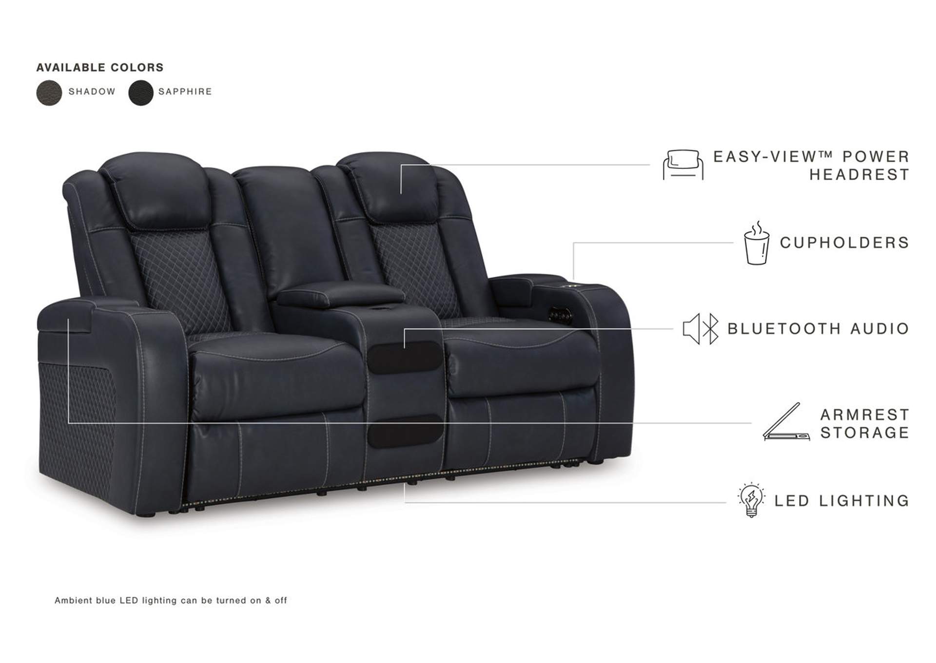 Fyne-Dyme Power Reclining Loveseat with Console image 6