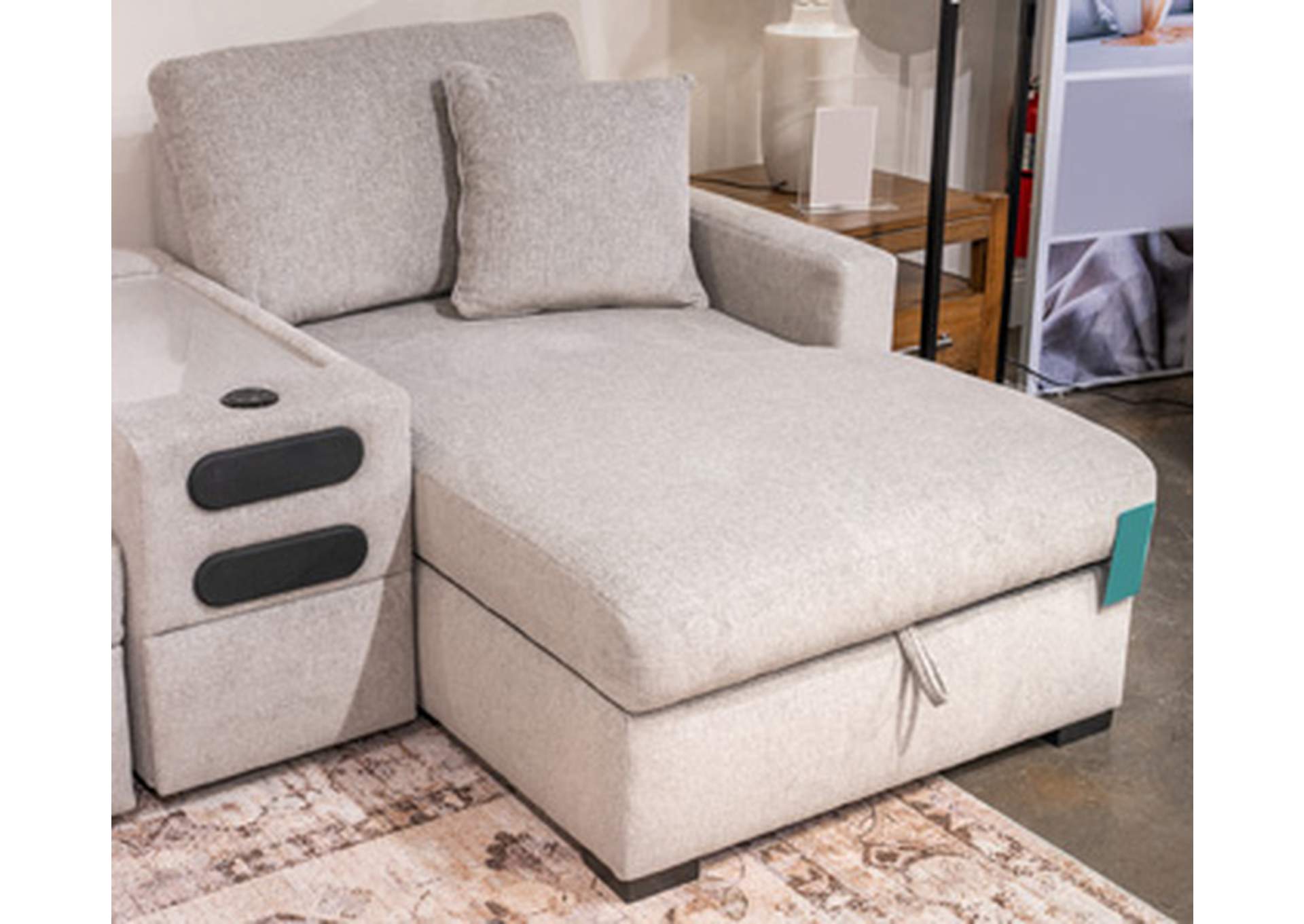 ModMax Luxe 6-Piece Sectional with Storage Chaise and Audio Console image 1
