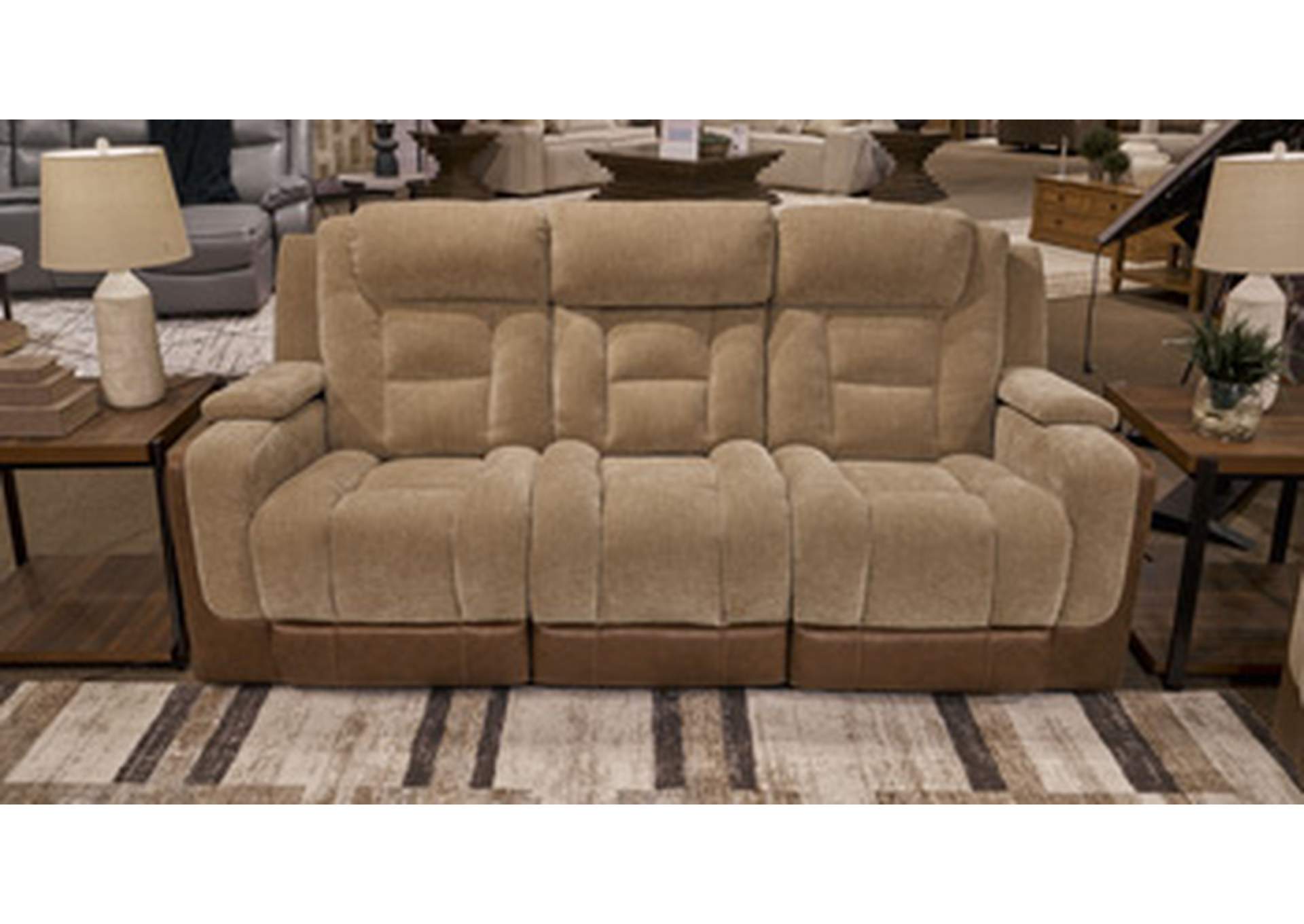 Mixed Motion Power Reclining Sofa image 1
