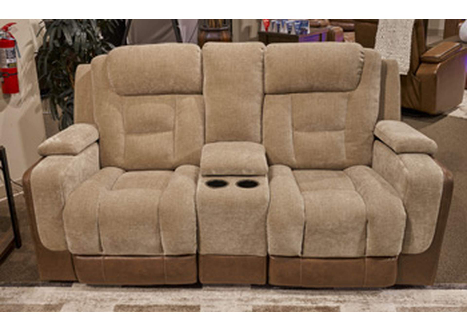 Mixed Motion Power Reclining Loveseat with Console image 1