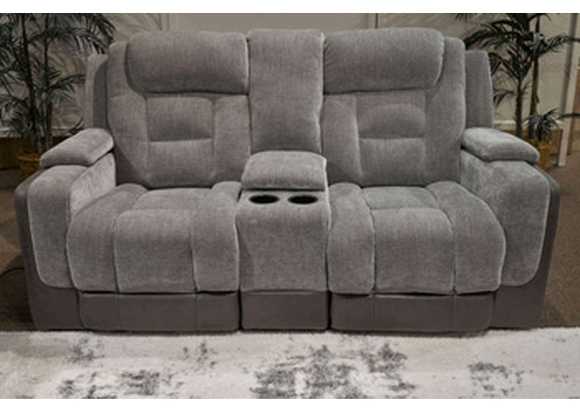 Mixed Motion Power Reclining Loveseat with Console image 1