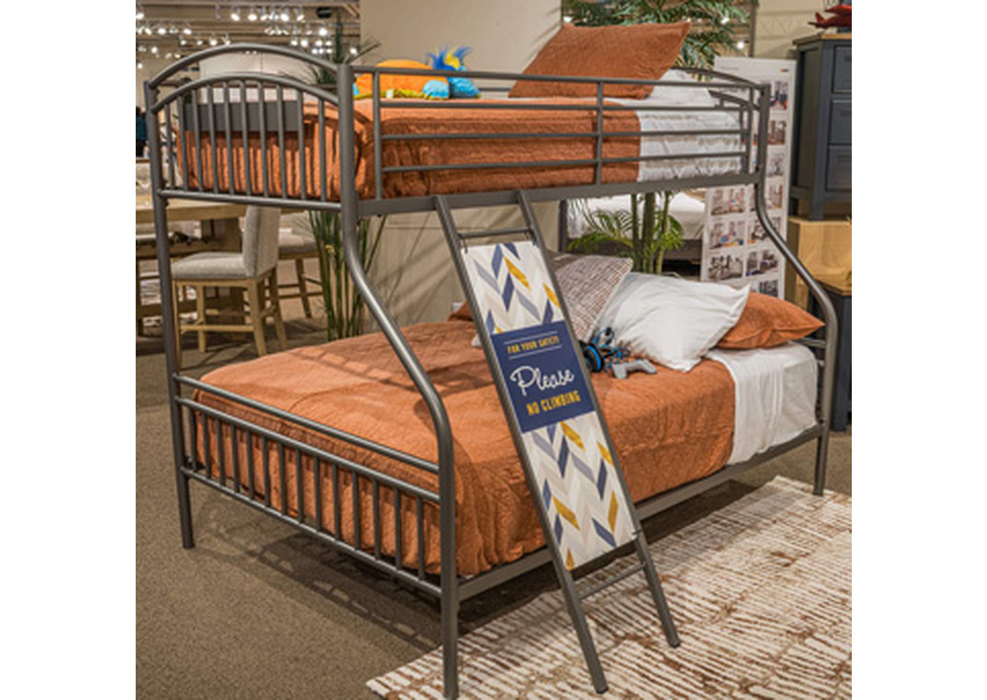 Hilletran Twin over Full Bunk Bed with Ladder image 1
