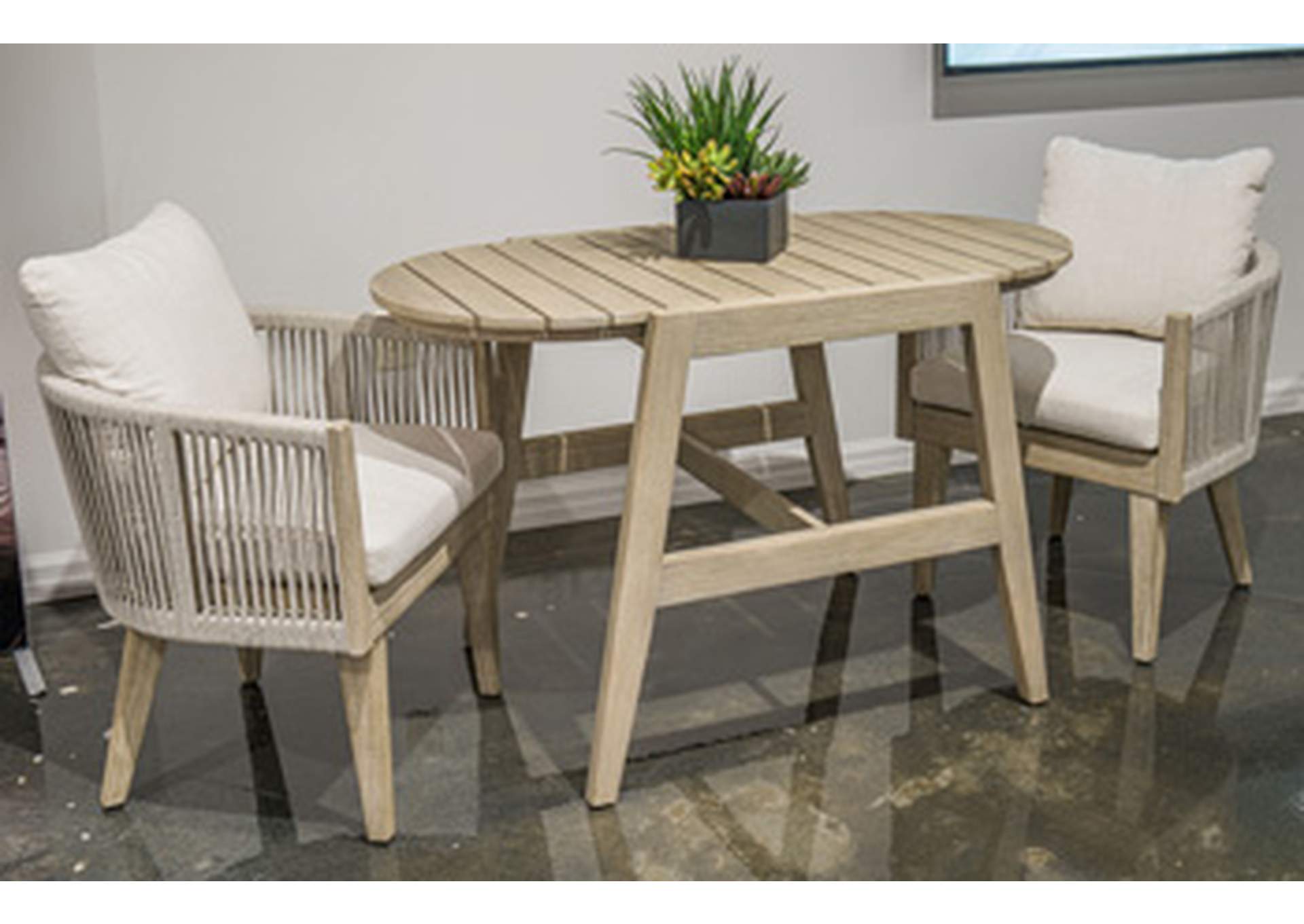 Ivory Vine Outdoor Table/Chairs (Set of 3) image 1