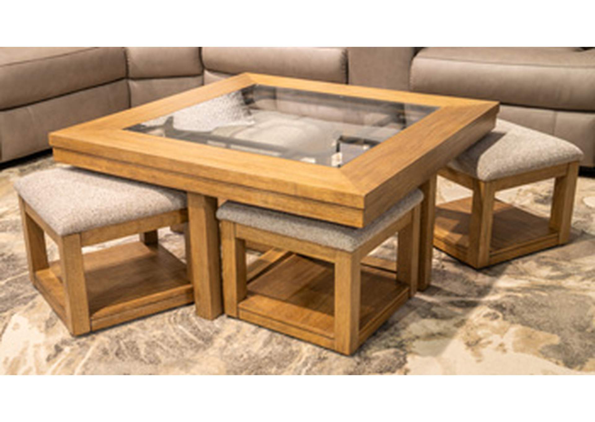 Wittenmyer Coffee Table with 4 Stools (Set of 5) image 1