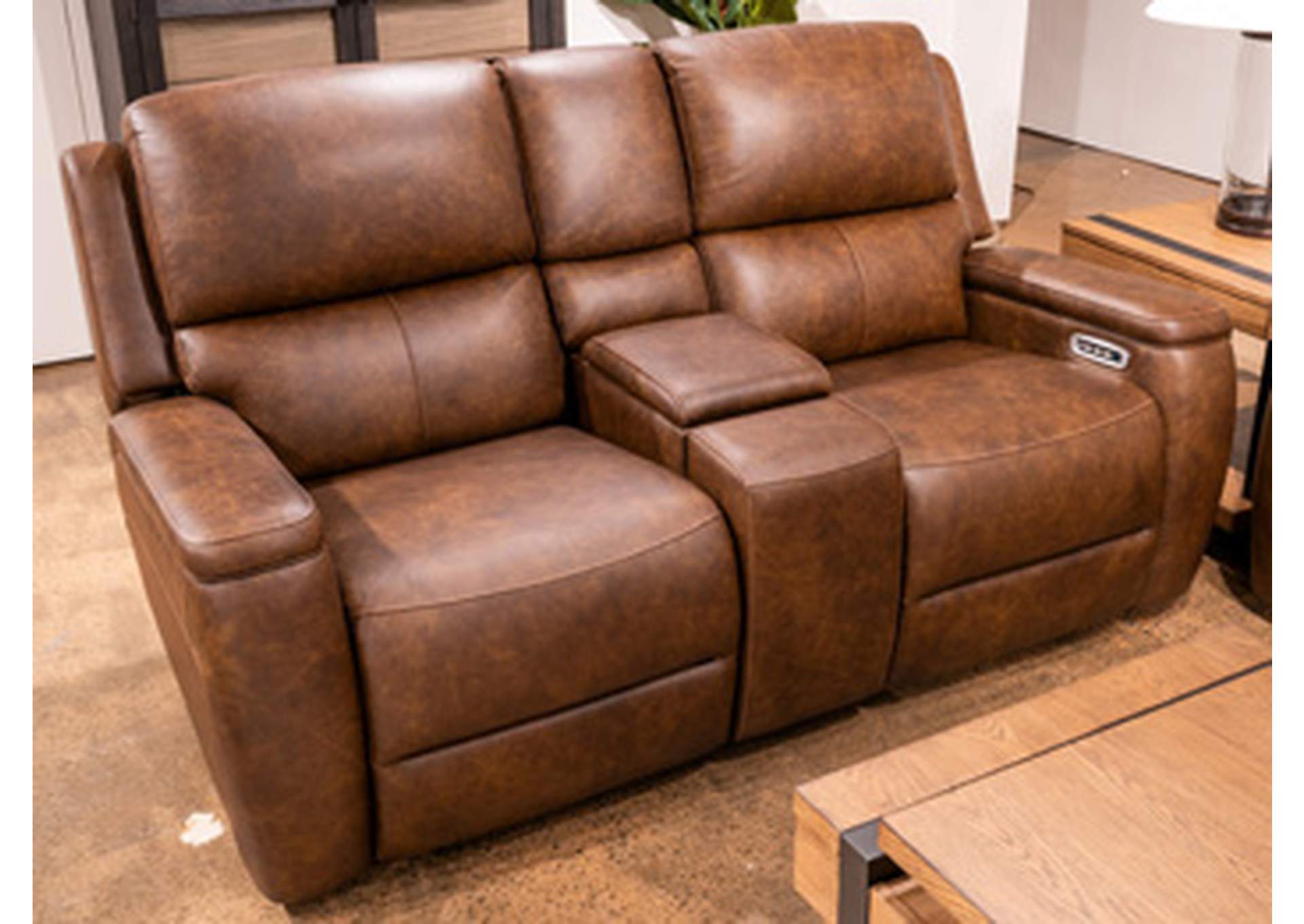5Z-Hudson Heights Power Reclining Loveseat with Console image 1