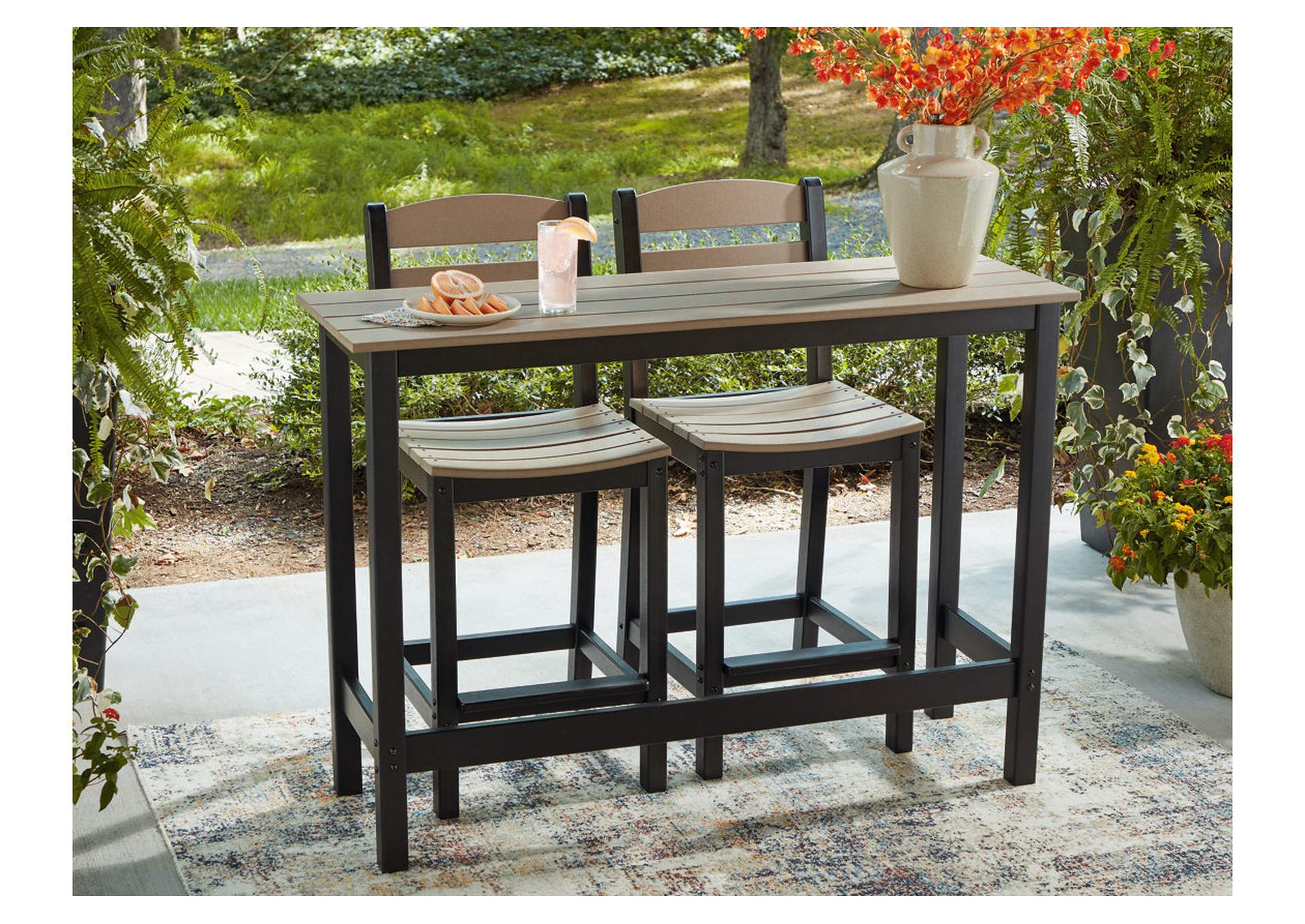 Shoreline Beach Outdoor Counter Table and 2 Barstools image 8