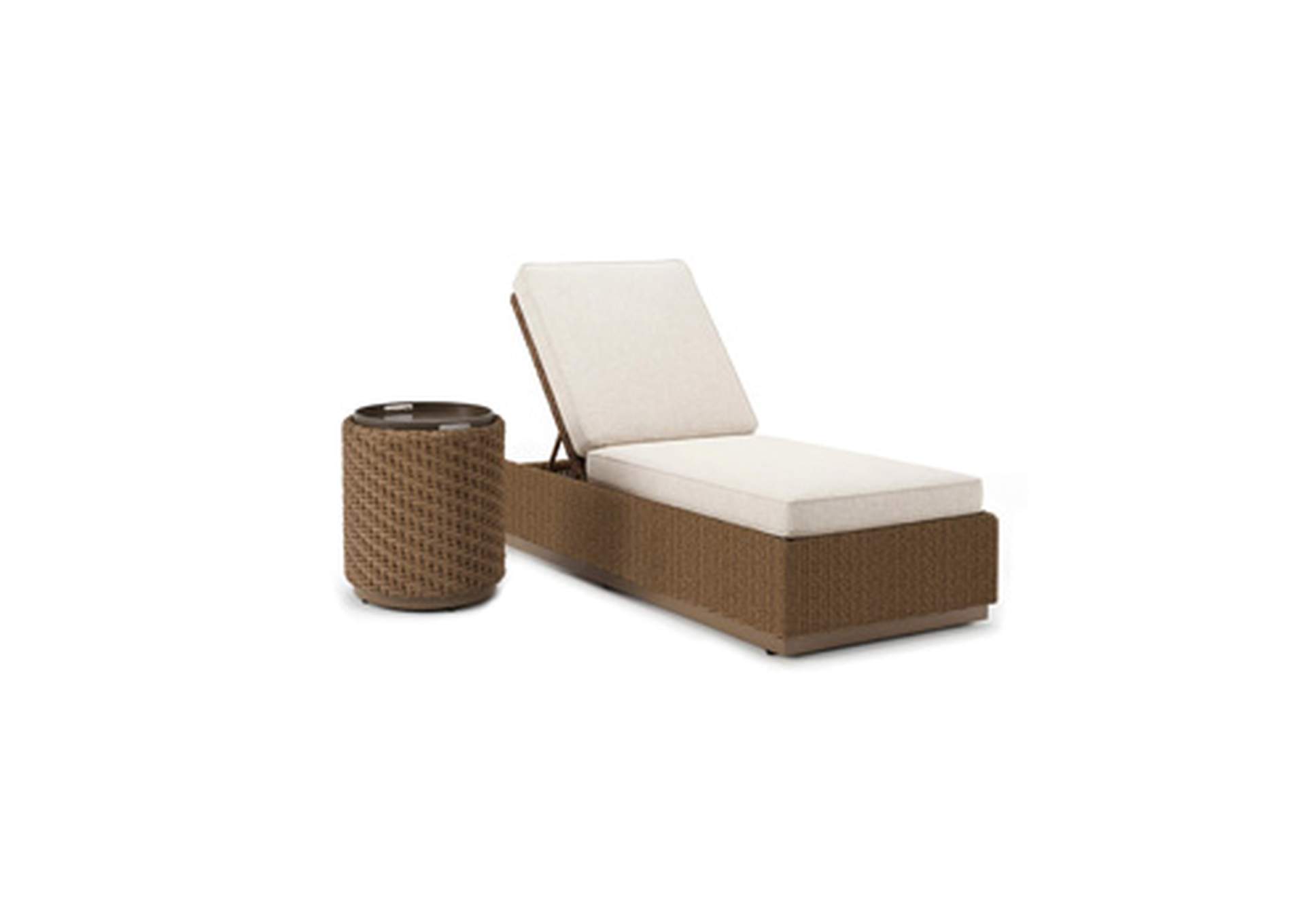 Alabaster Outdoor Chaise Lounge with Cushion image 1