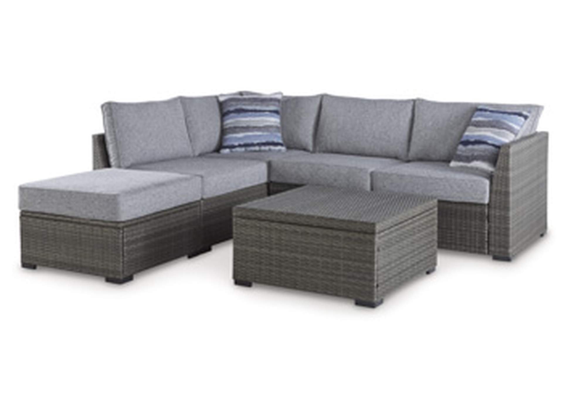 Petal Road Outdoor Loveseat Sectional/Ottoman/Table Set (Set of 4) image 4
