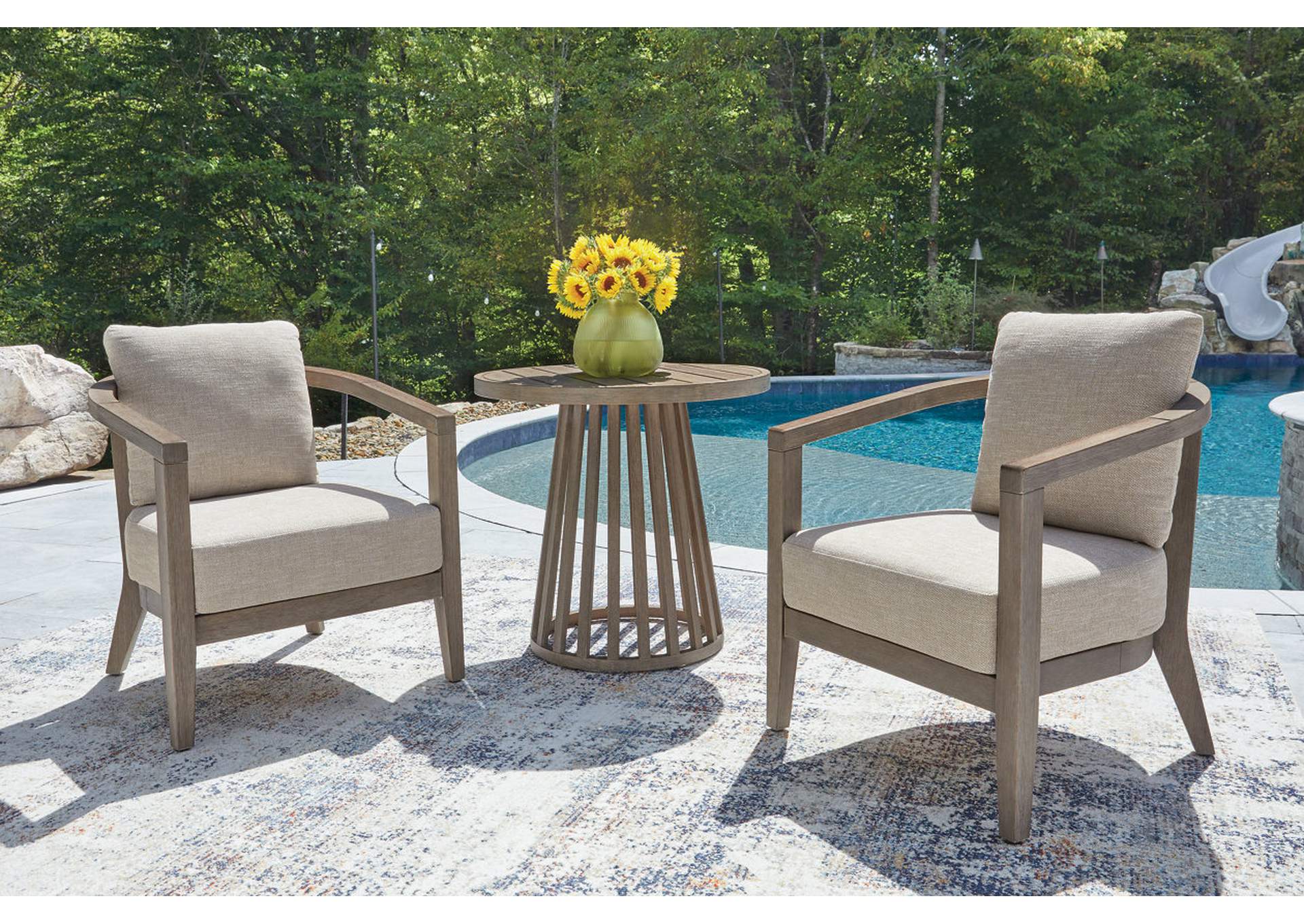 Joy Lagoon Outdoor Chairs with Cushions/Table (Set of 3) image 9