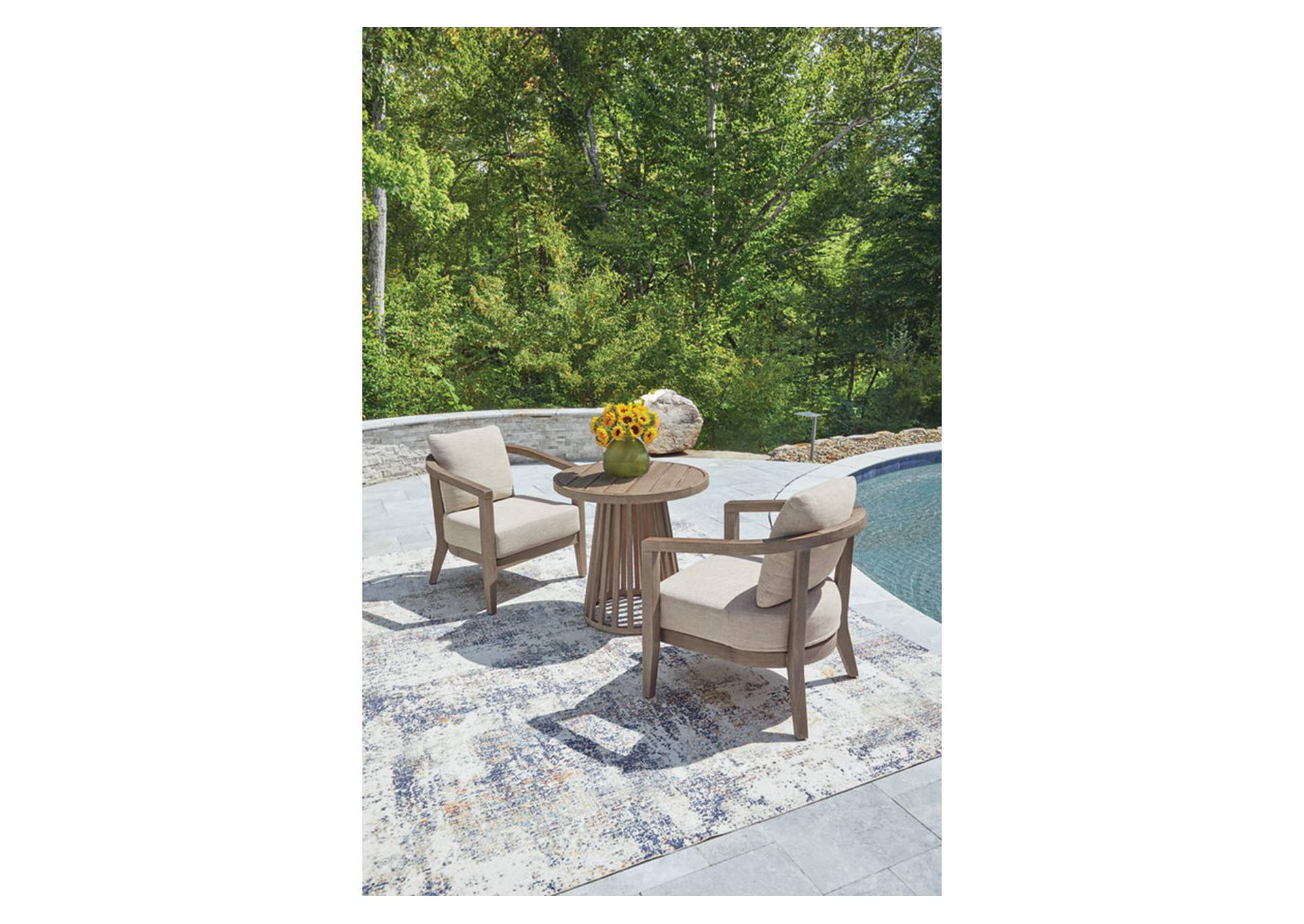 Joy Lagoon Outdoor Chairs with Cushions/Table (Set of 3) image 10