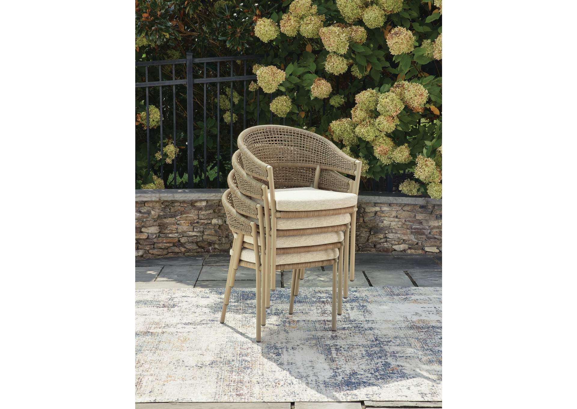 Orchard Beach Outdoor Arm Chair with Cushion (Set of 4) image 7