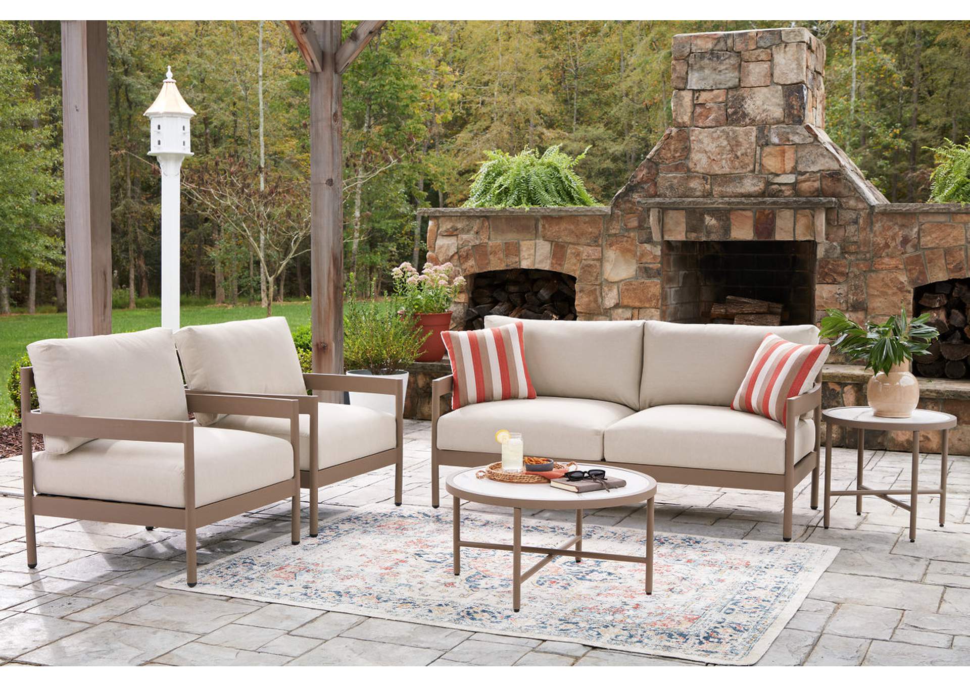 Bluff Trail Outdoor Love/Chairs/Tables Set (Set of 5) image 8