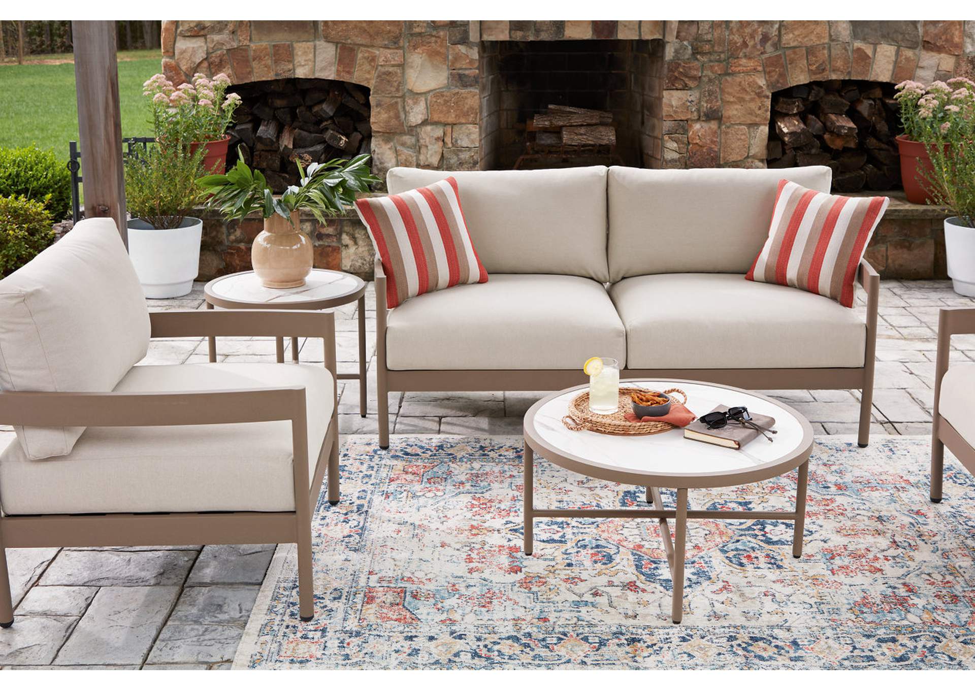 Bluff Trail Outdoor Love/Chairs/Tables Set (Set of 5) image 7