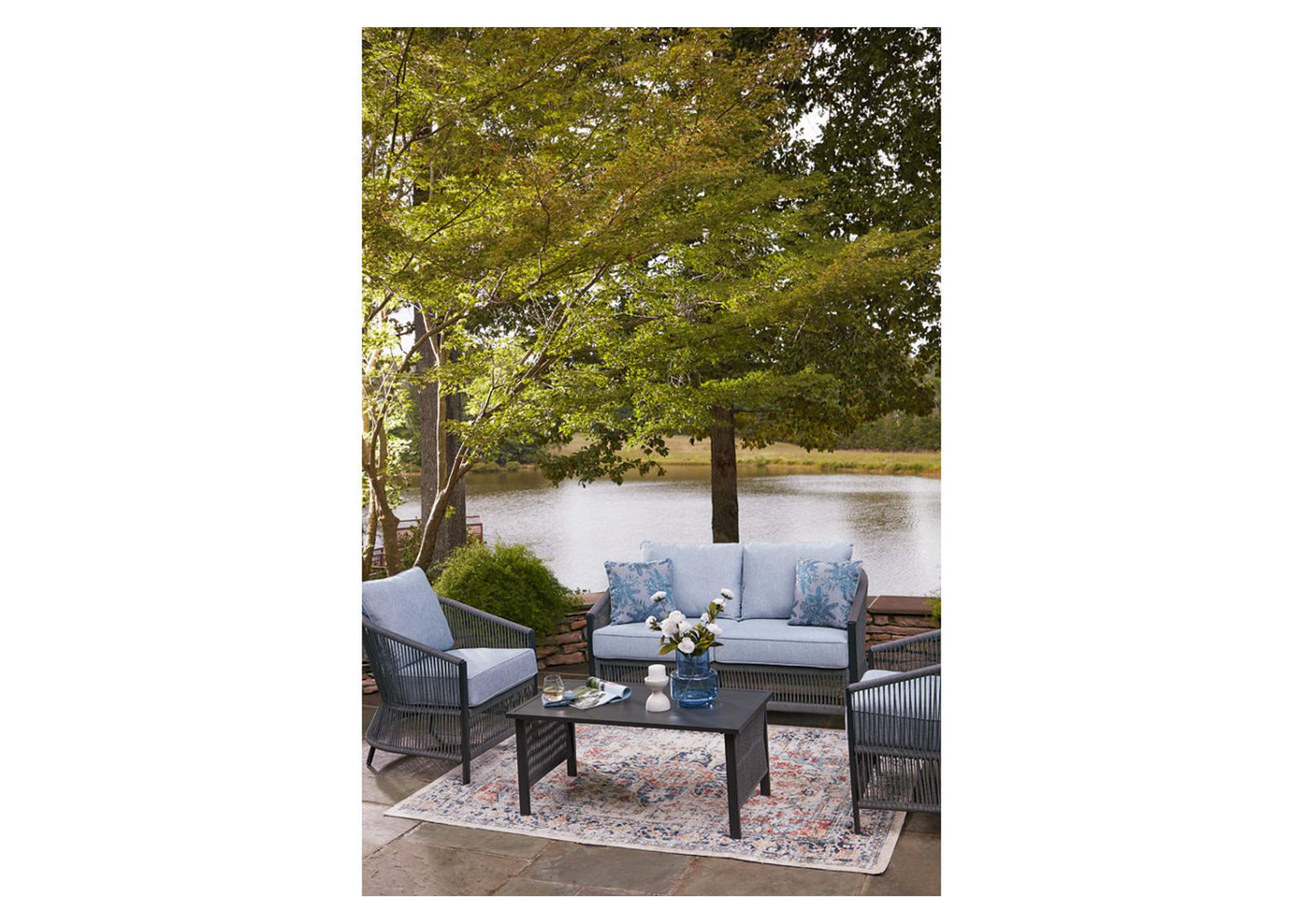 Bridges Beach Outdoor Love/Chairs/Table Set (Set of 4) image 10