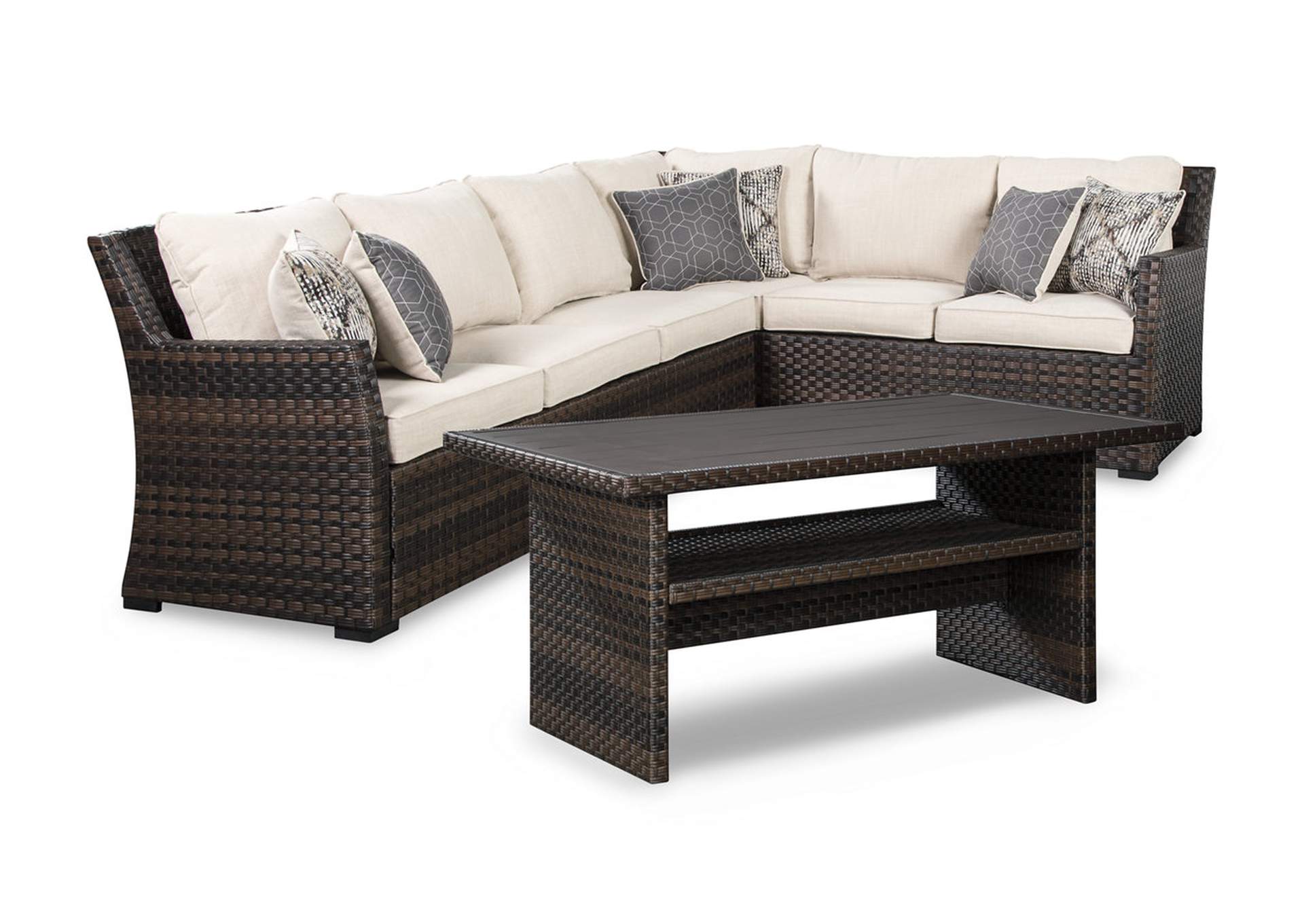 Easy Isle 3Piece Sofa Sectional and Chair with Table