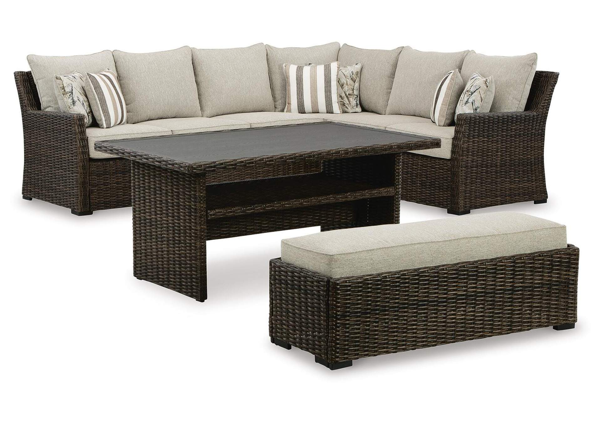 Brook Ranch Outdoor Sectional Set with Coffee Table image 1
