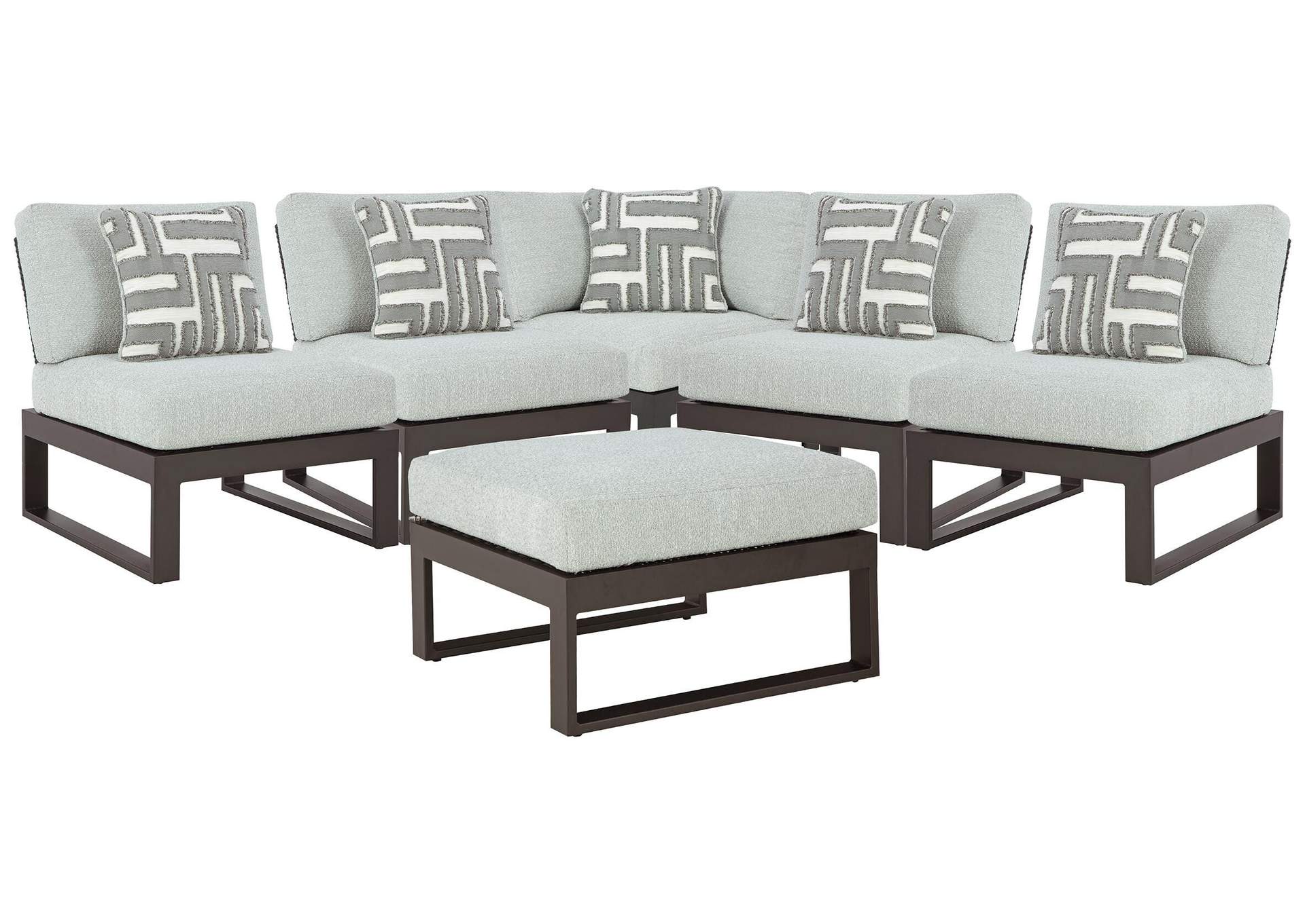 Beachloft 5-Piece Outdoor Sectional with Ottoman image 1