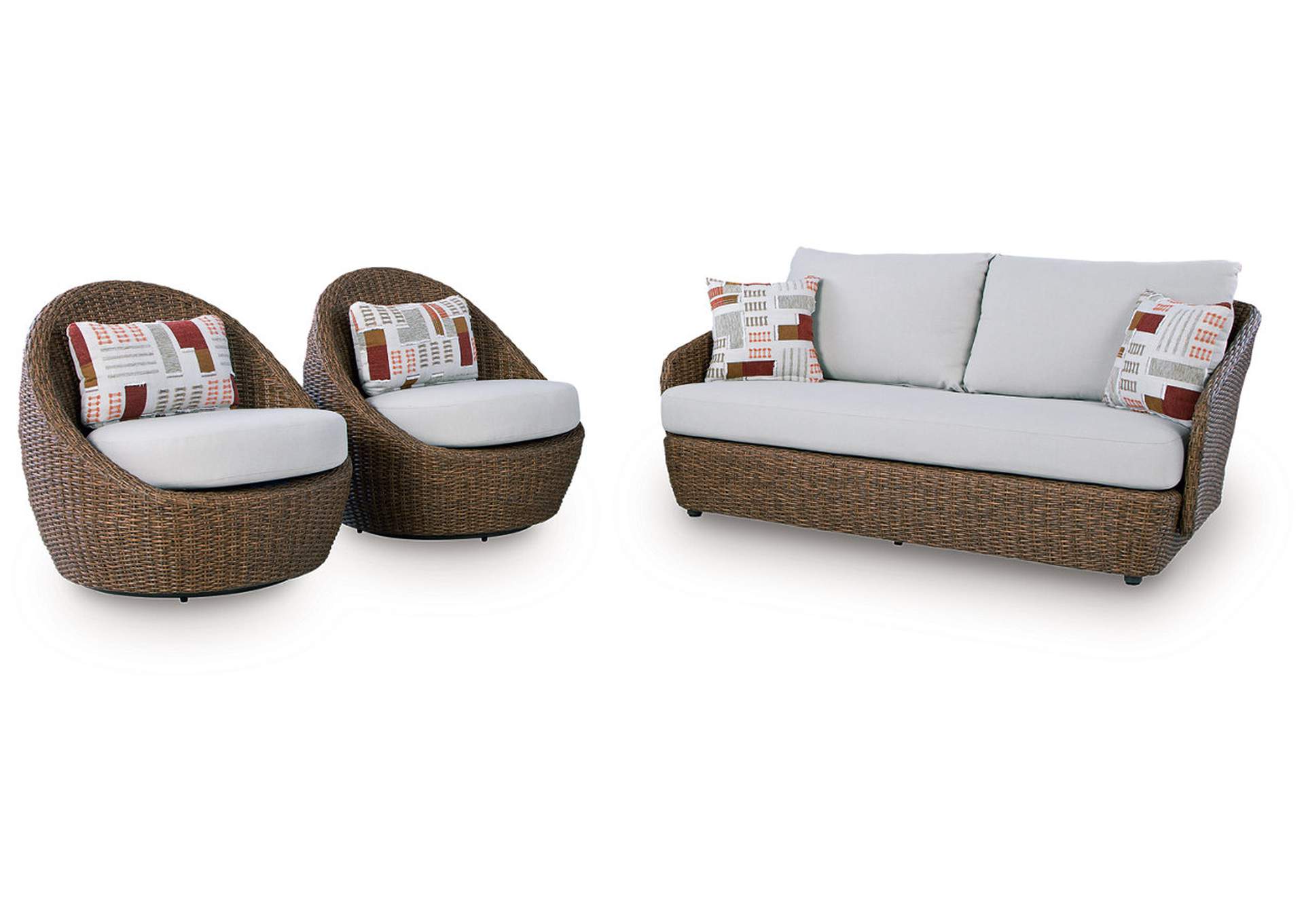 Double Point Outdoor Loveseat/2 Swivel Chairs (Set of 3) image 3